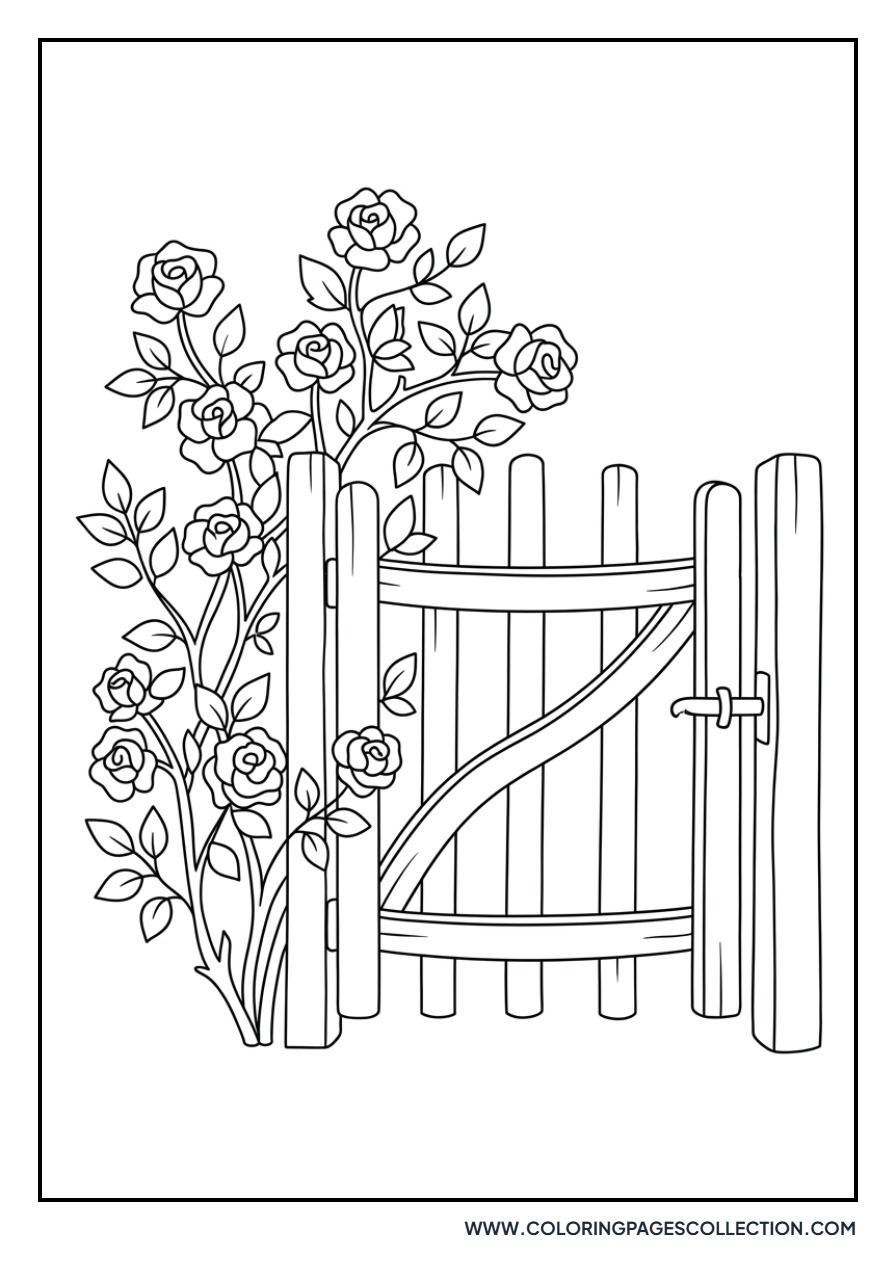 Rose and Garden Gate