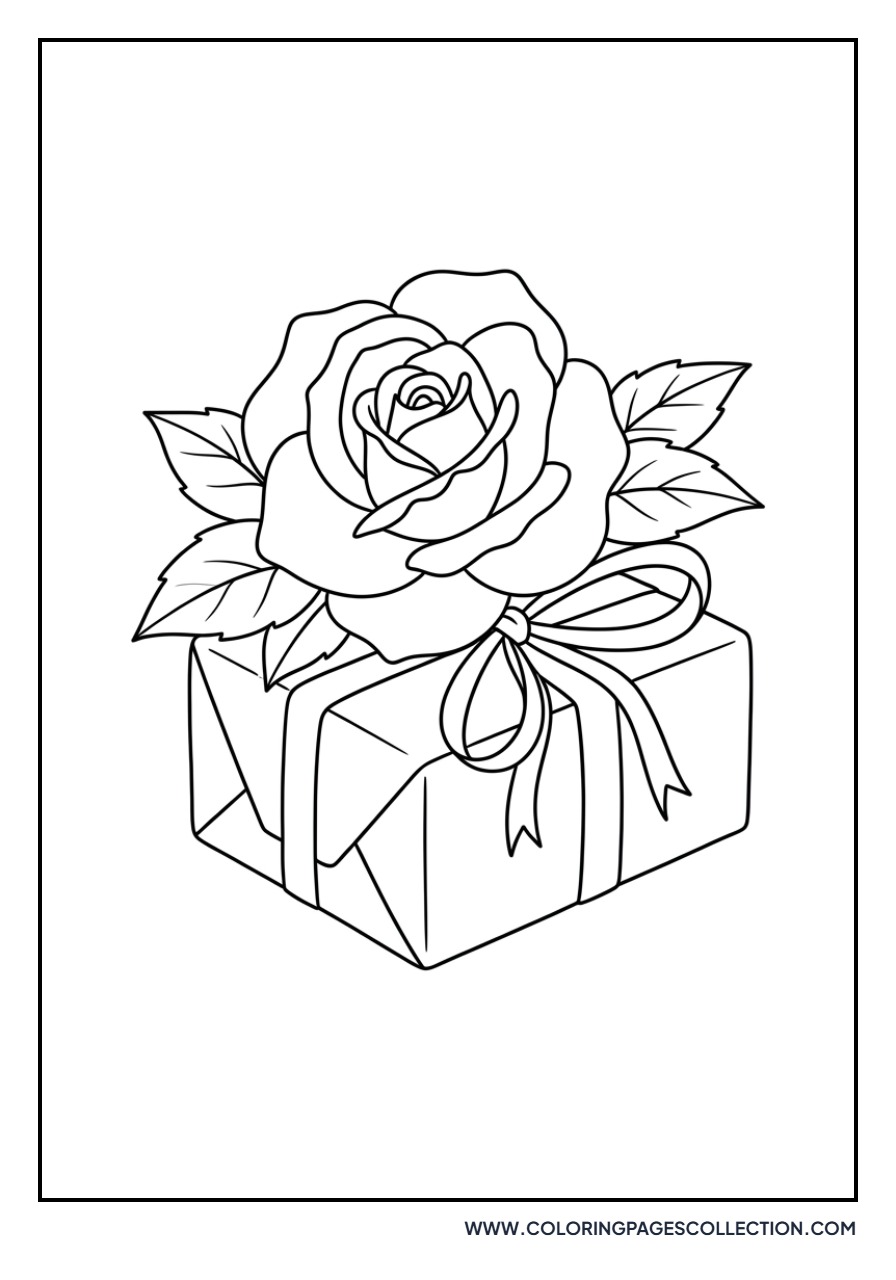 Rose and Gift Box