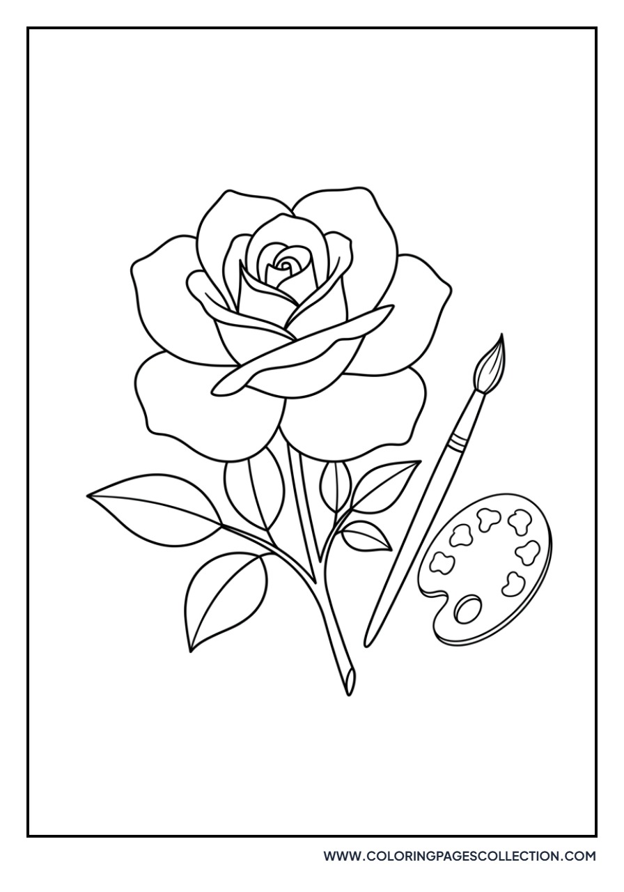 Rose and Paintbrush