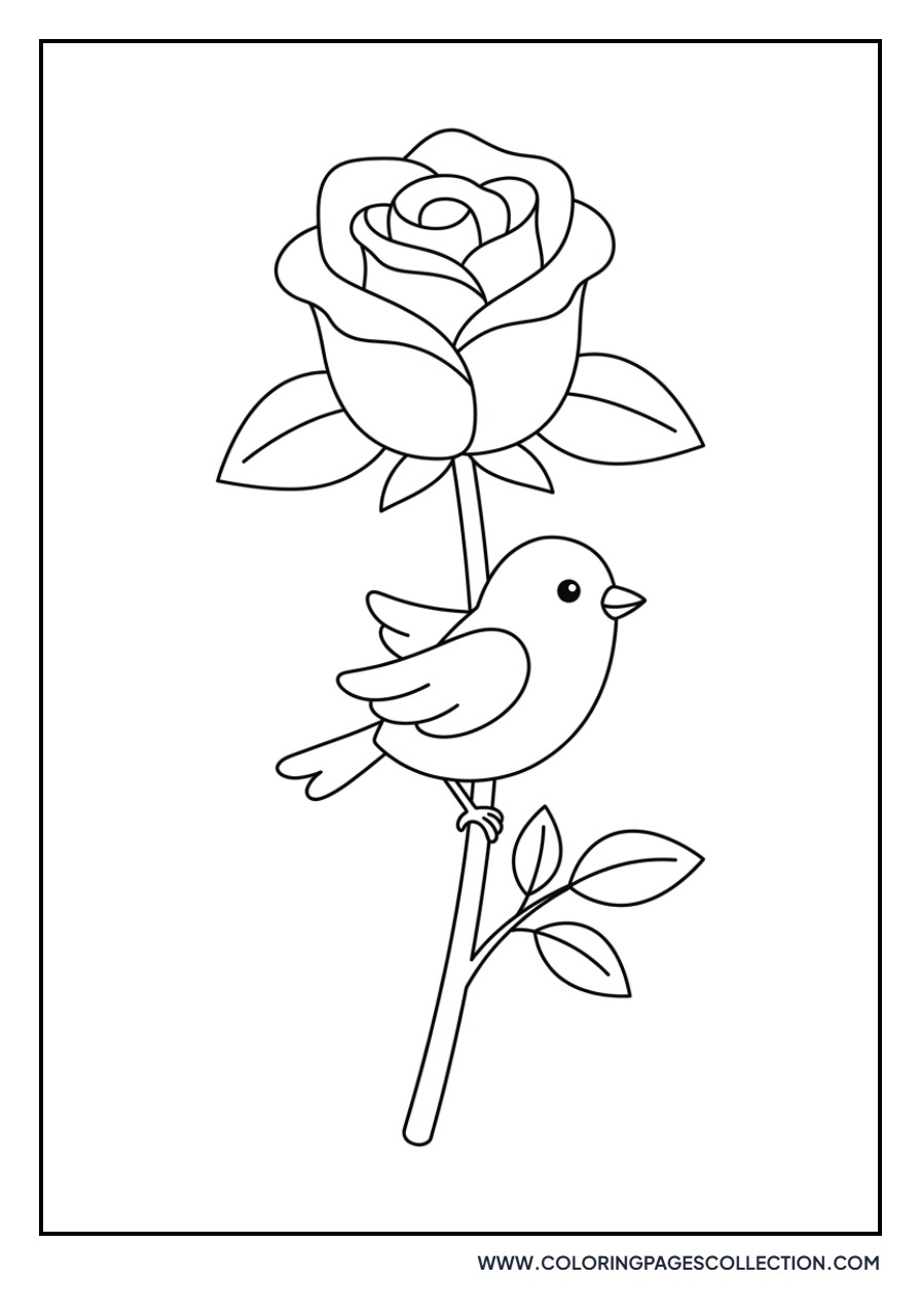 Rose with a Little Bird