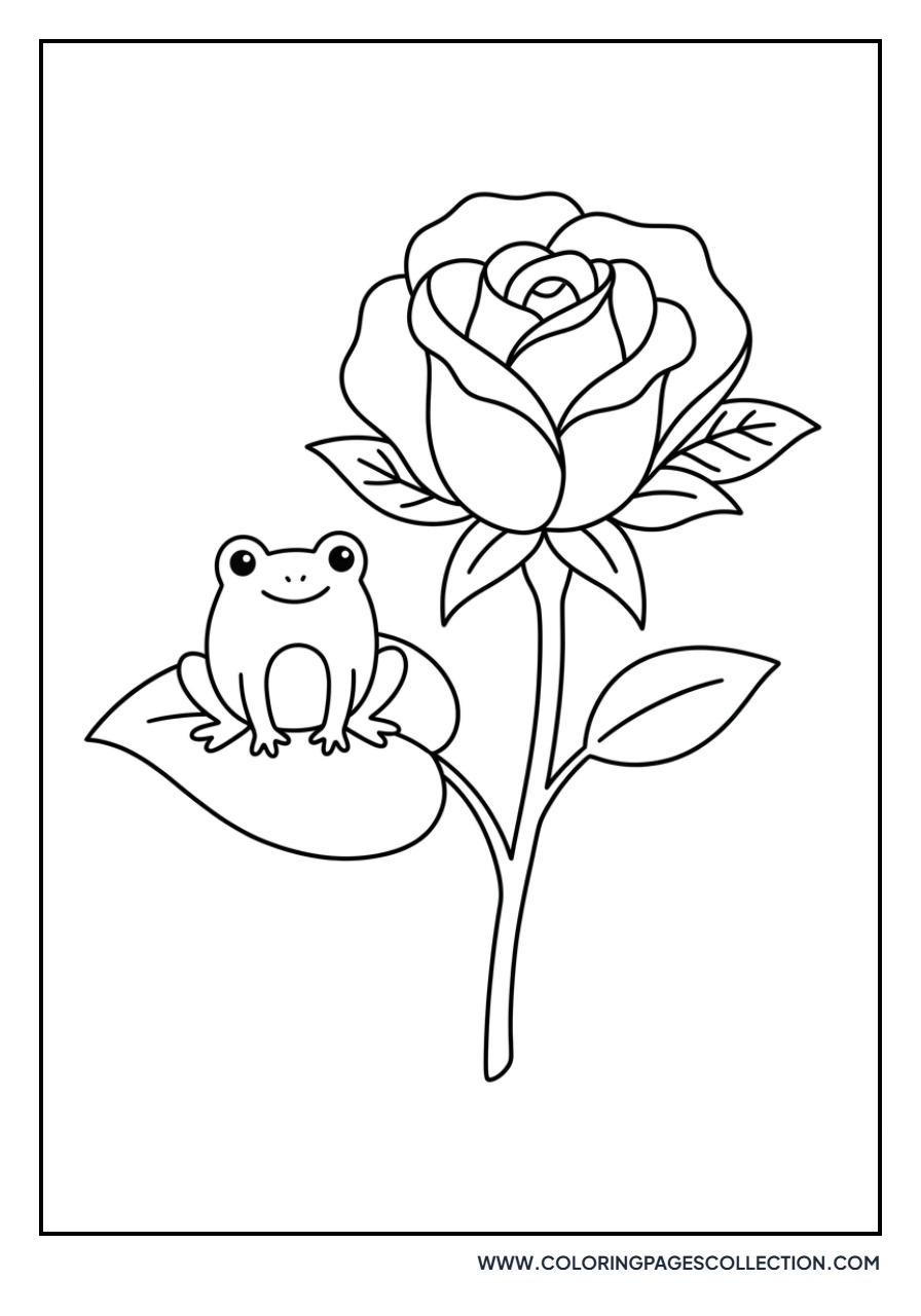 Rose with a Little Frog