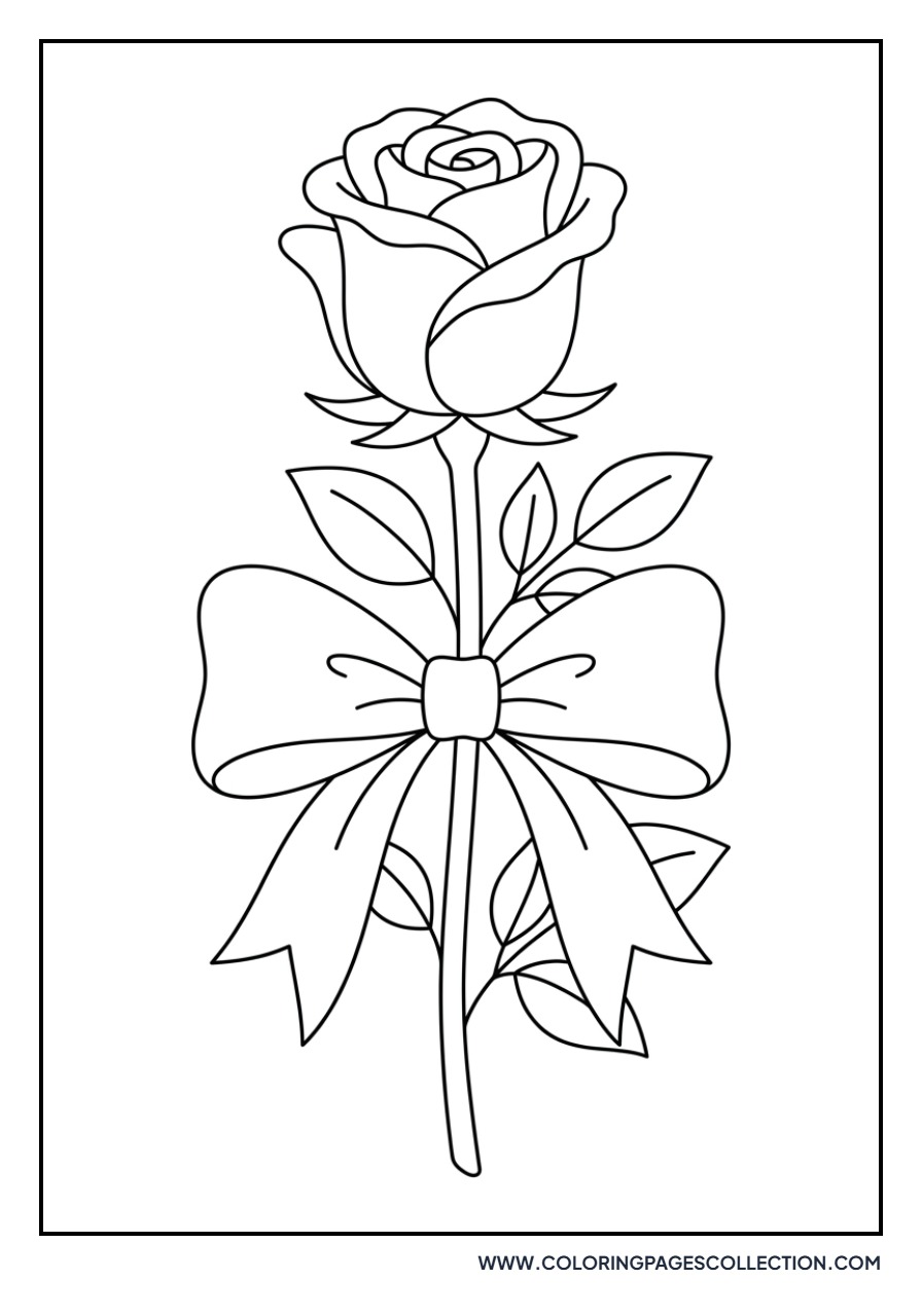 Rose with a Ribbon Bow