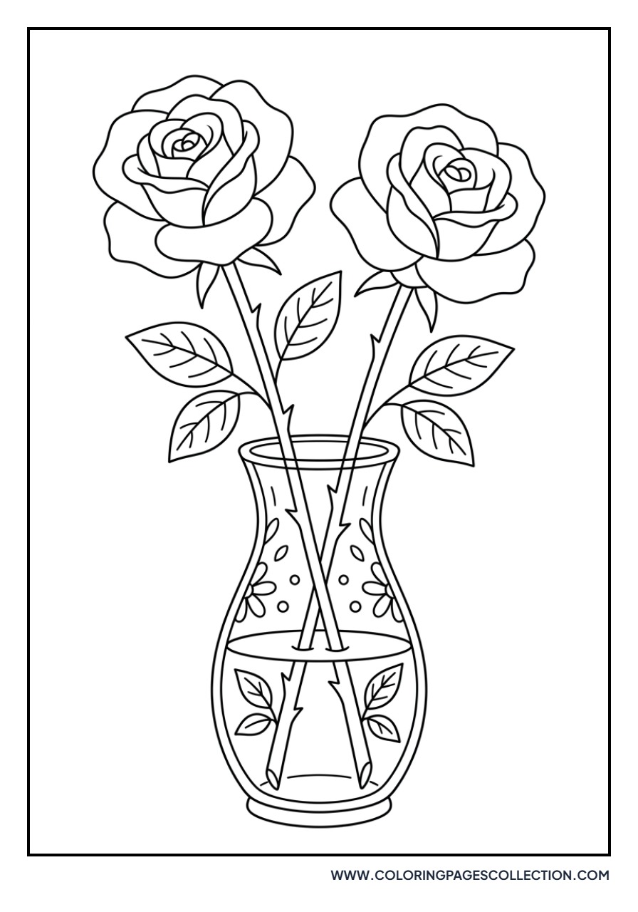Two Roses in a Vase