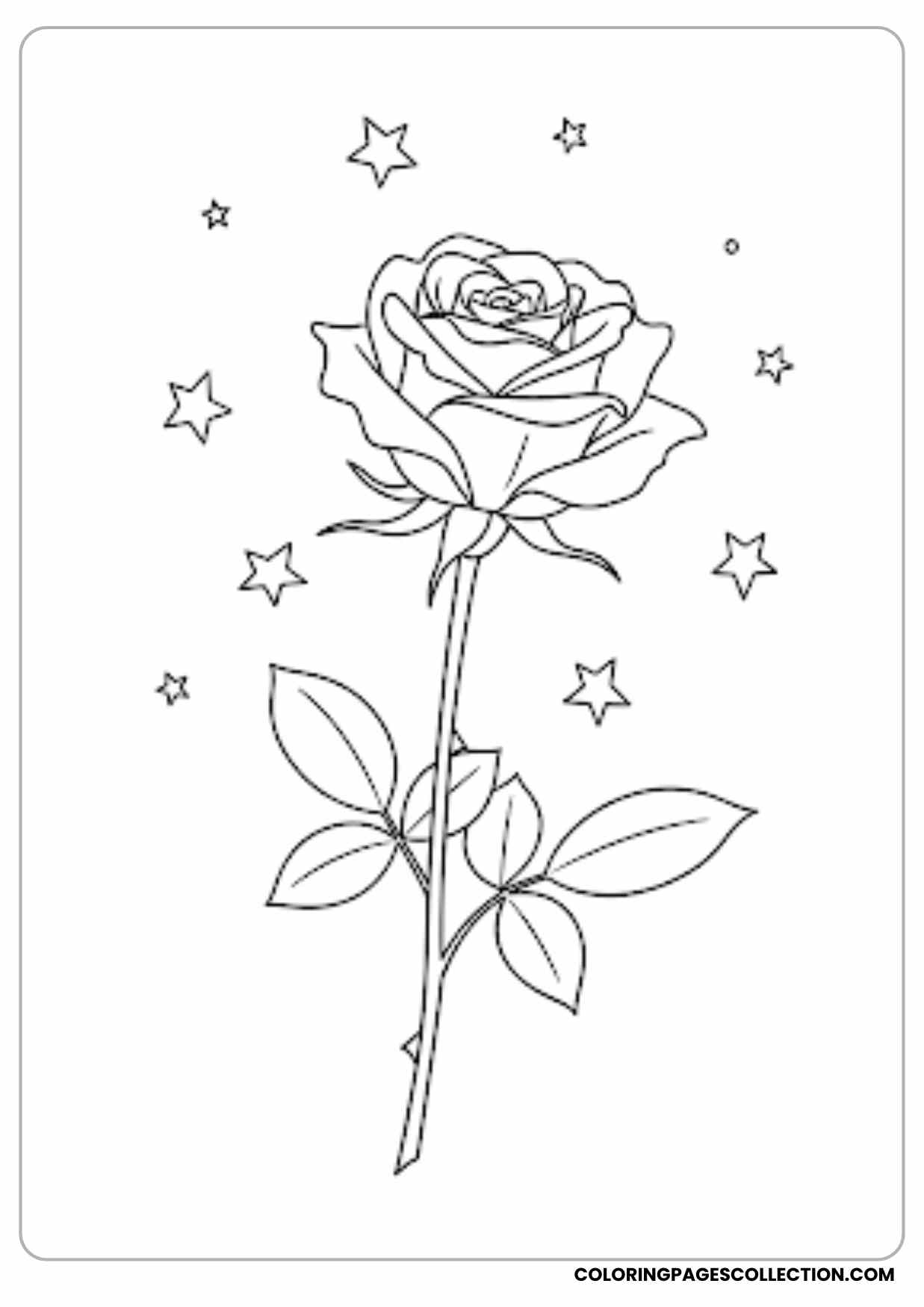 cute rose bouquet in vase coloring page