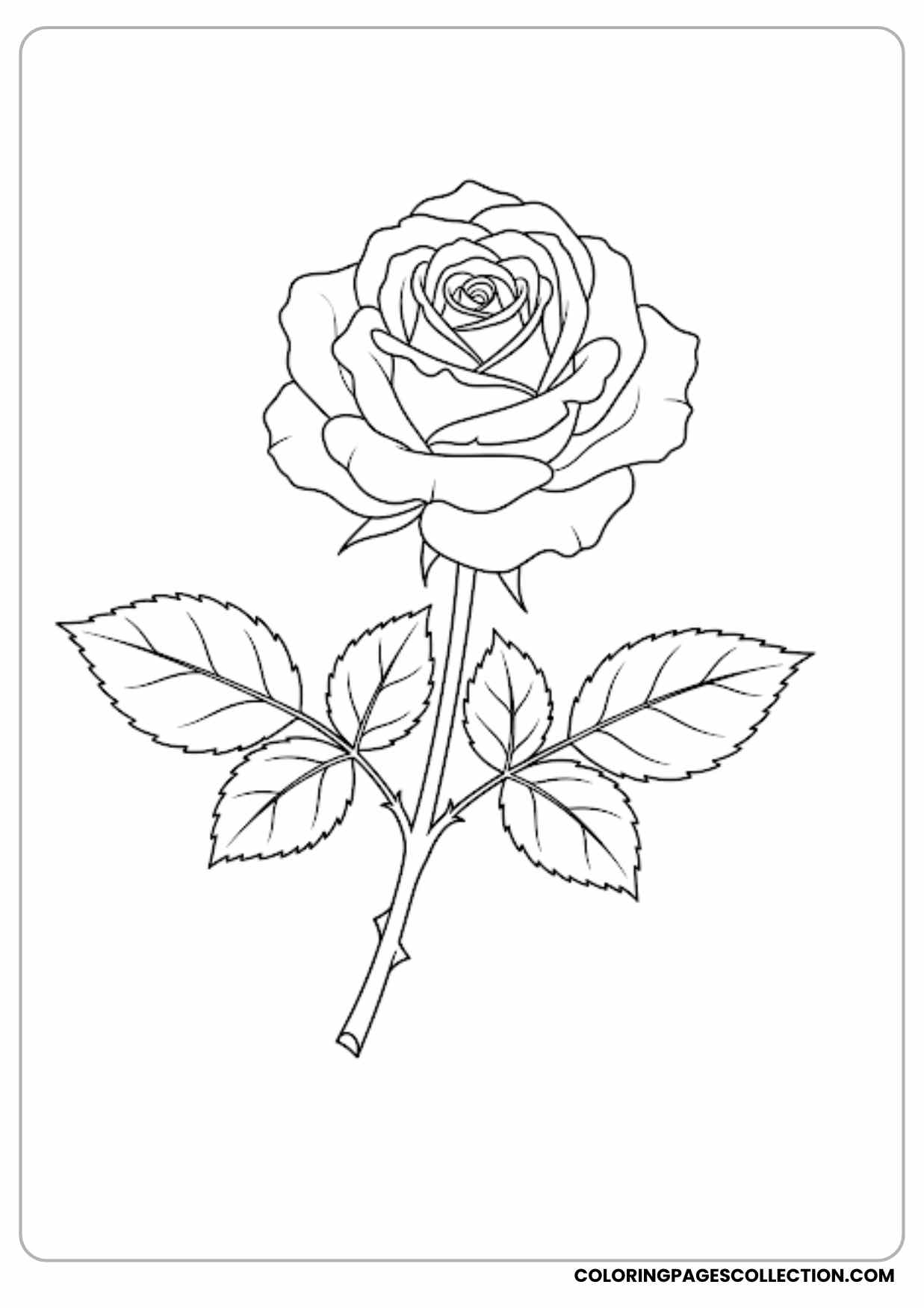 cartoon rose with face coloring page