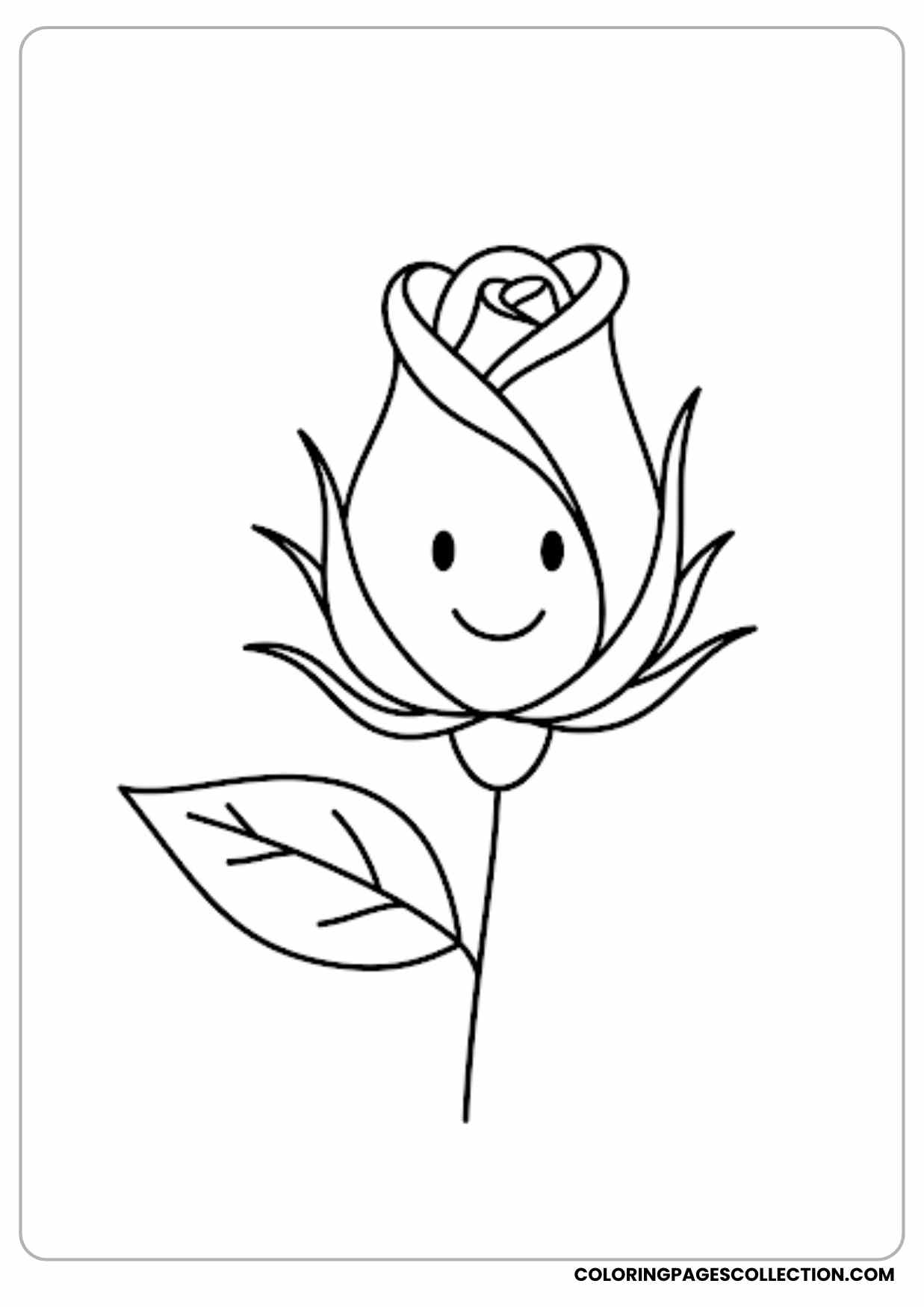 rose in a pot coloring page