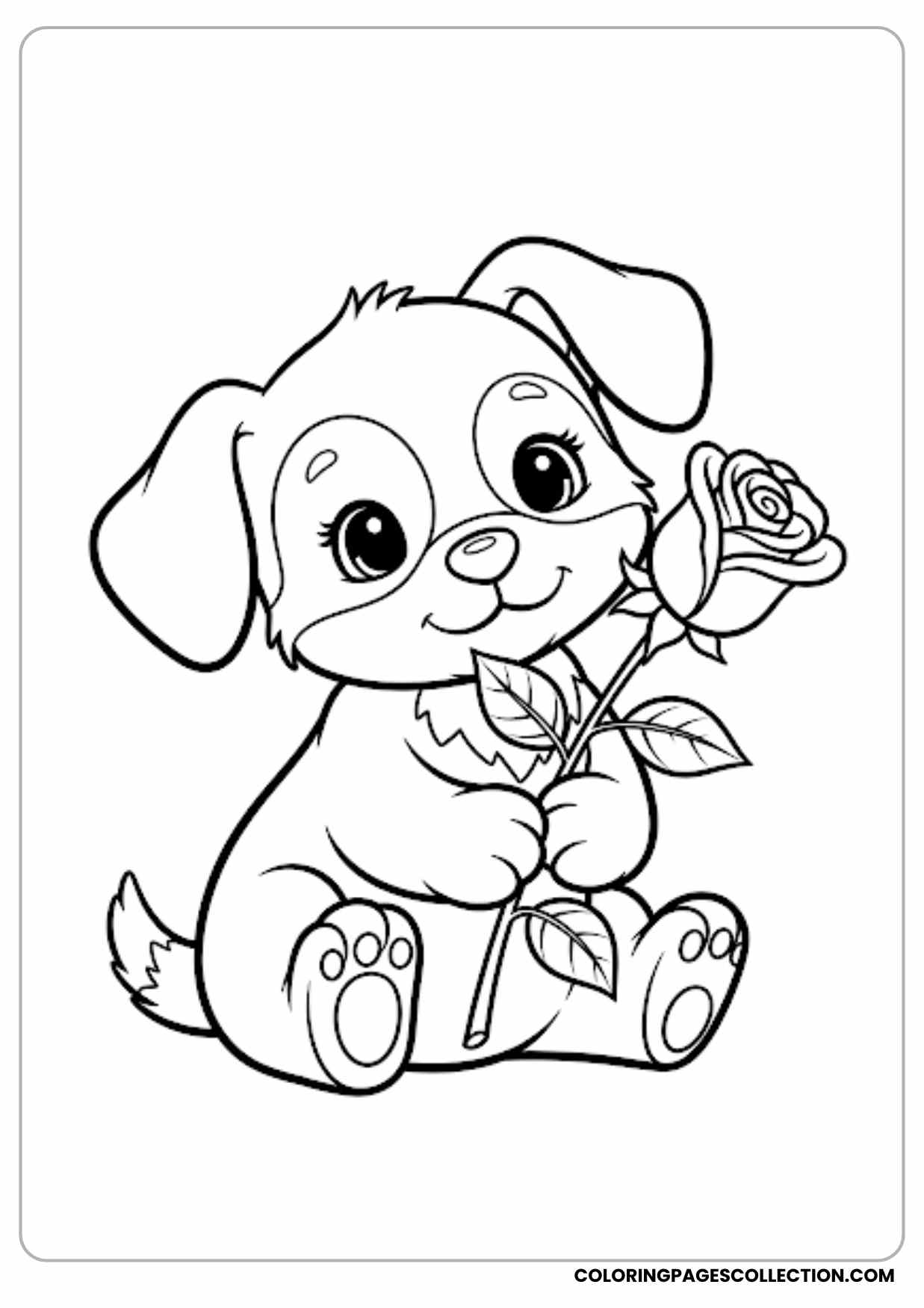 rose in basket coloring page
