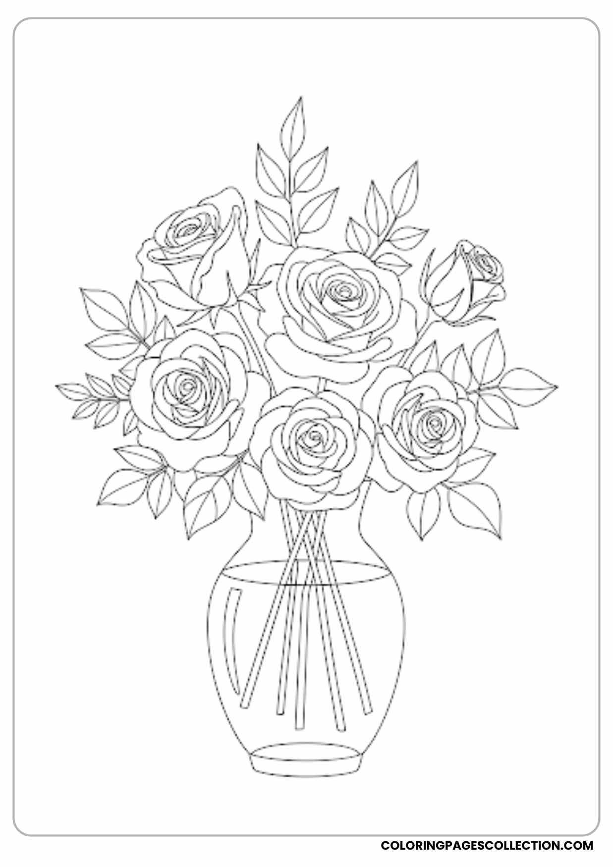 teddy bear with rose coloring page
