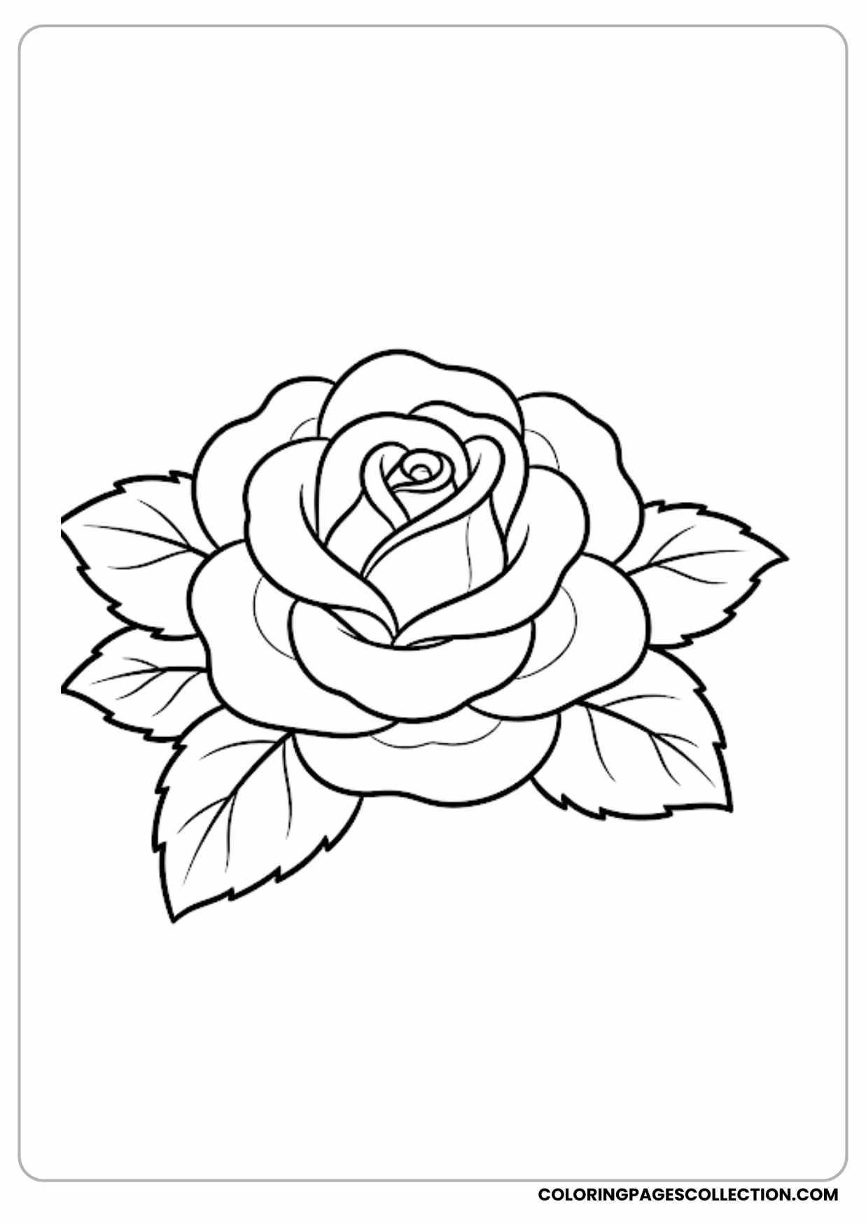 rose cake design coloring page