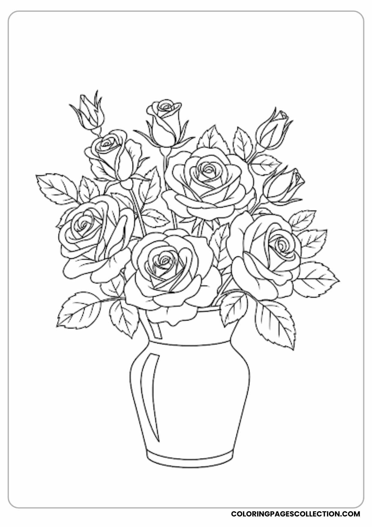 rose with butterfly coloring page