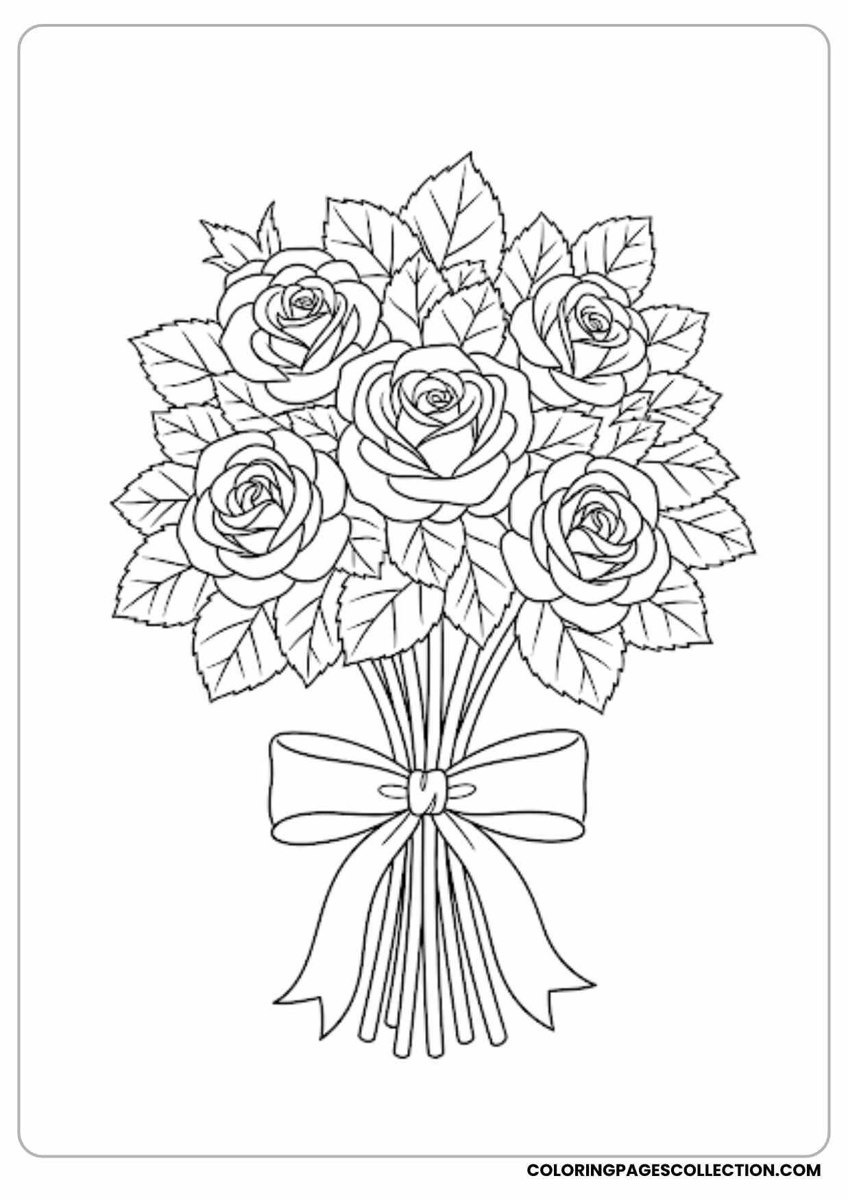 cartoon rose house coloring page