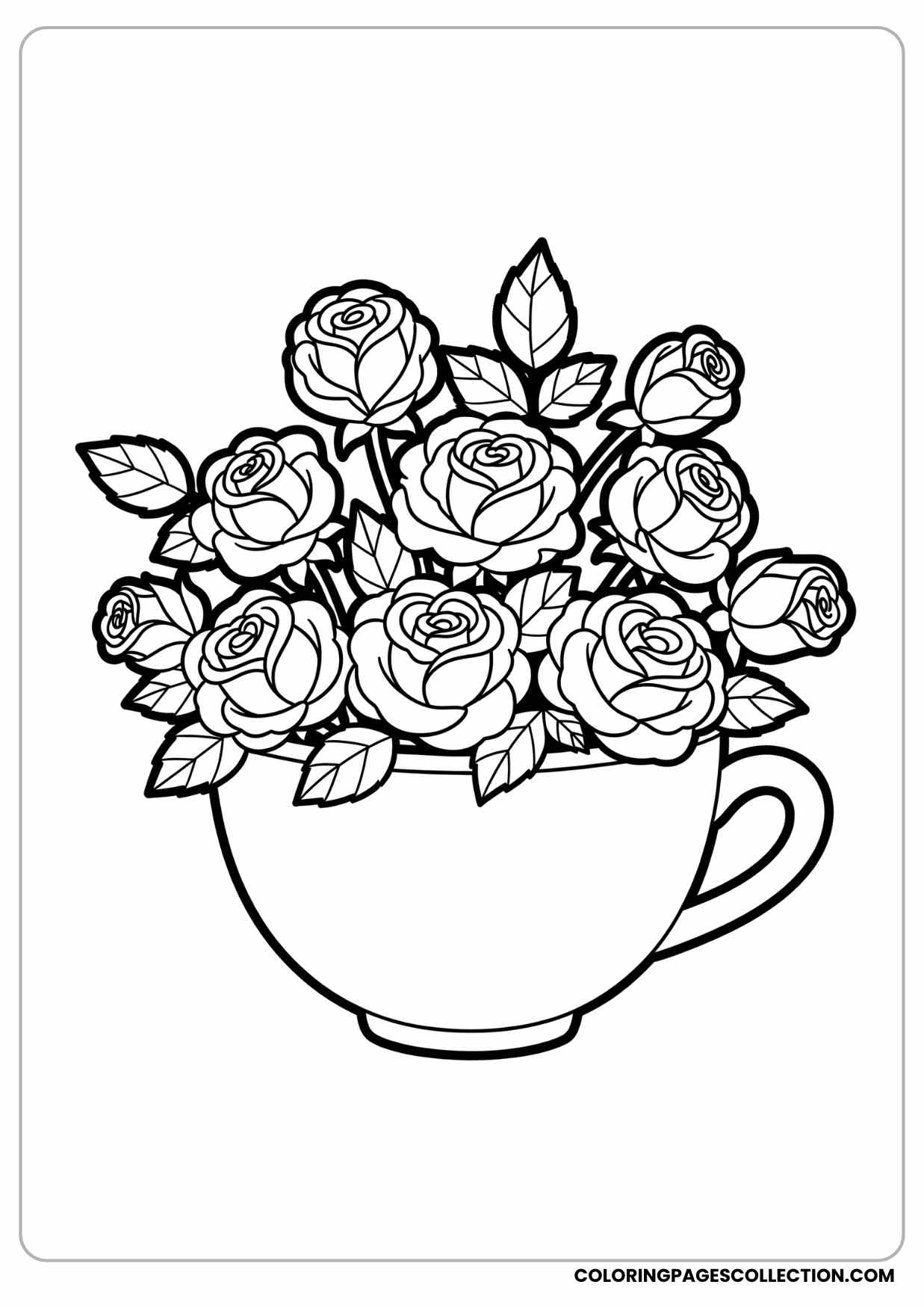 gothic rose with thorns coloring page