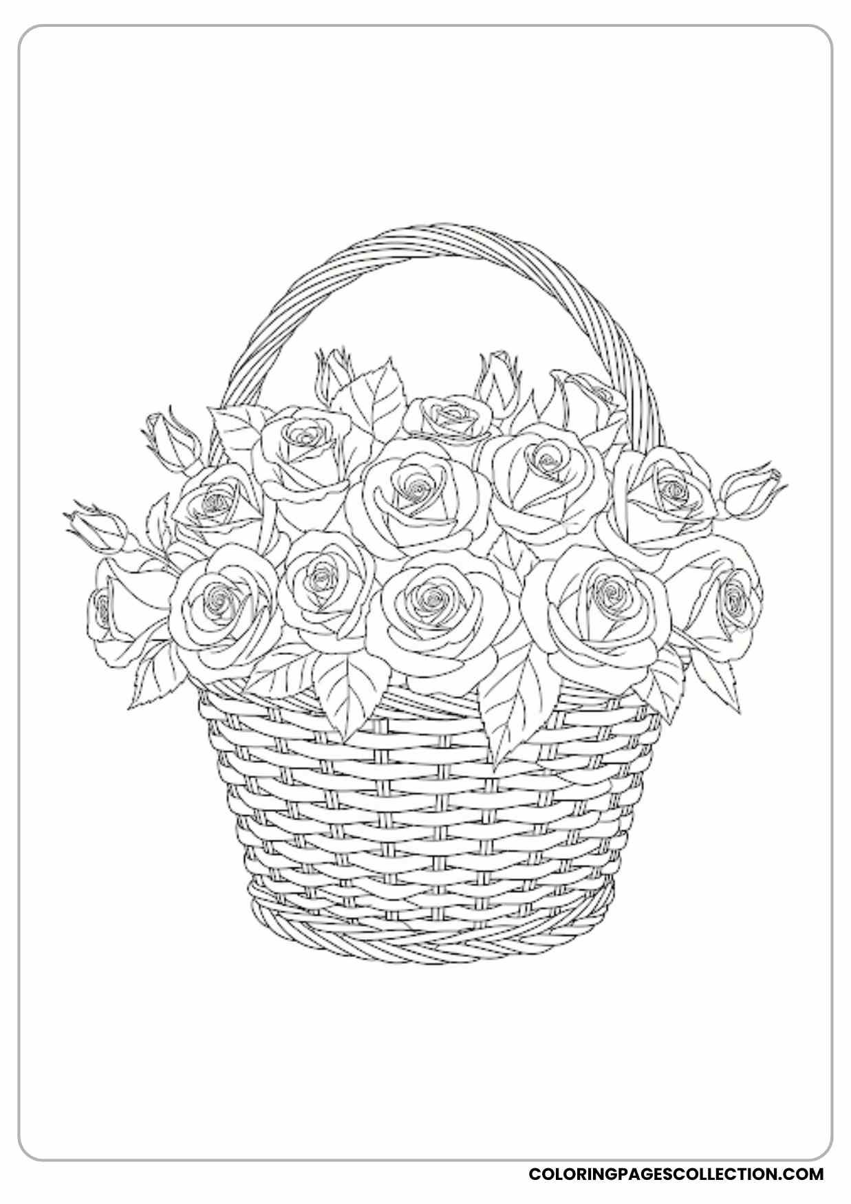 vine of roses coloring page