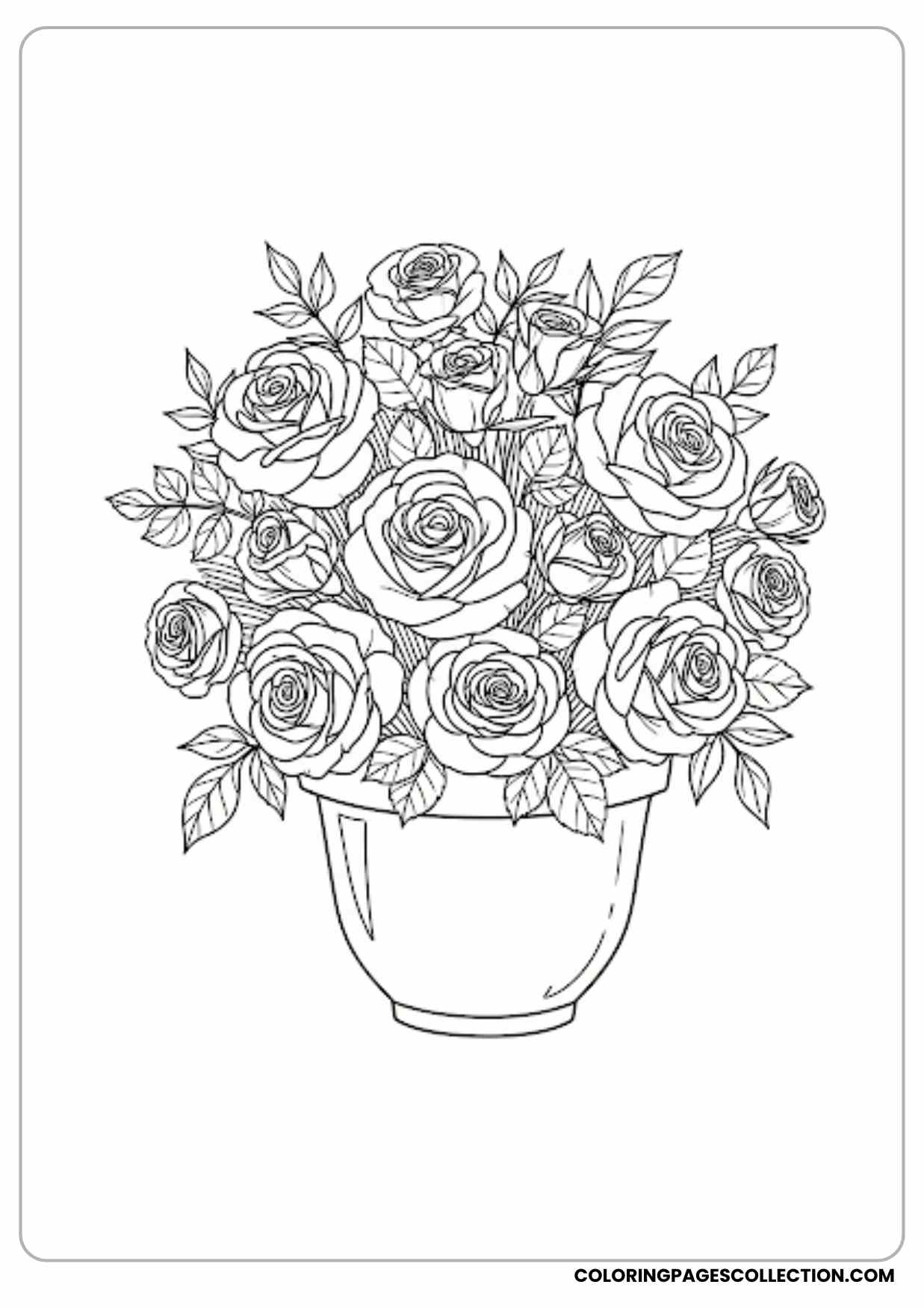 rose with sparkles coloring page