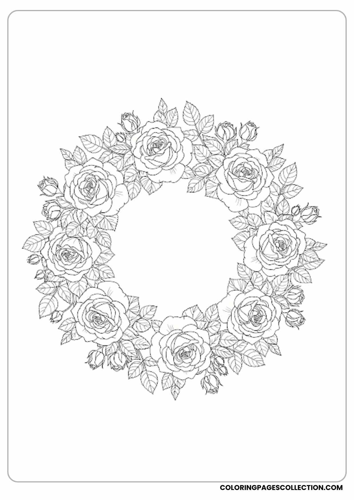 vintage rose engraving coloring page