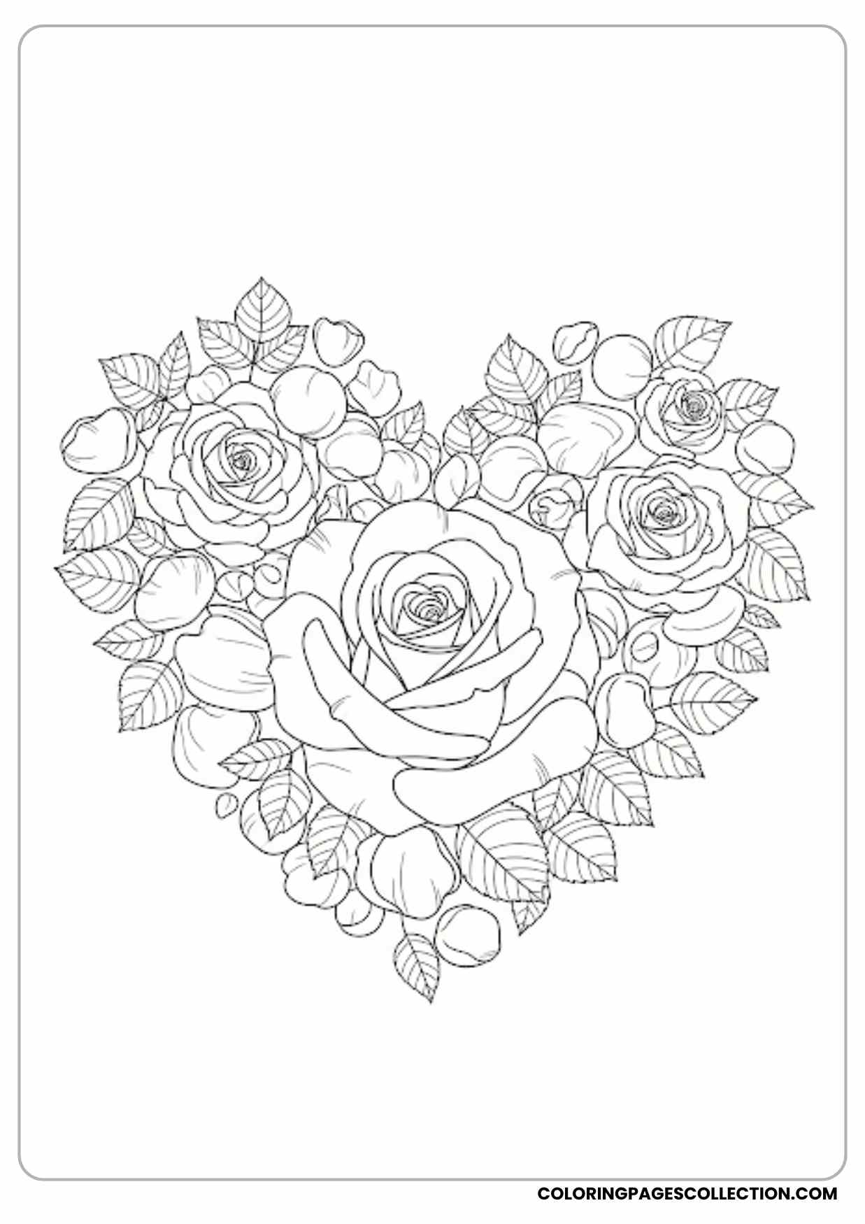 gothic rose with vines coloring page