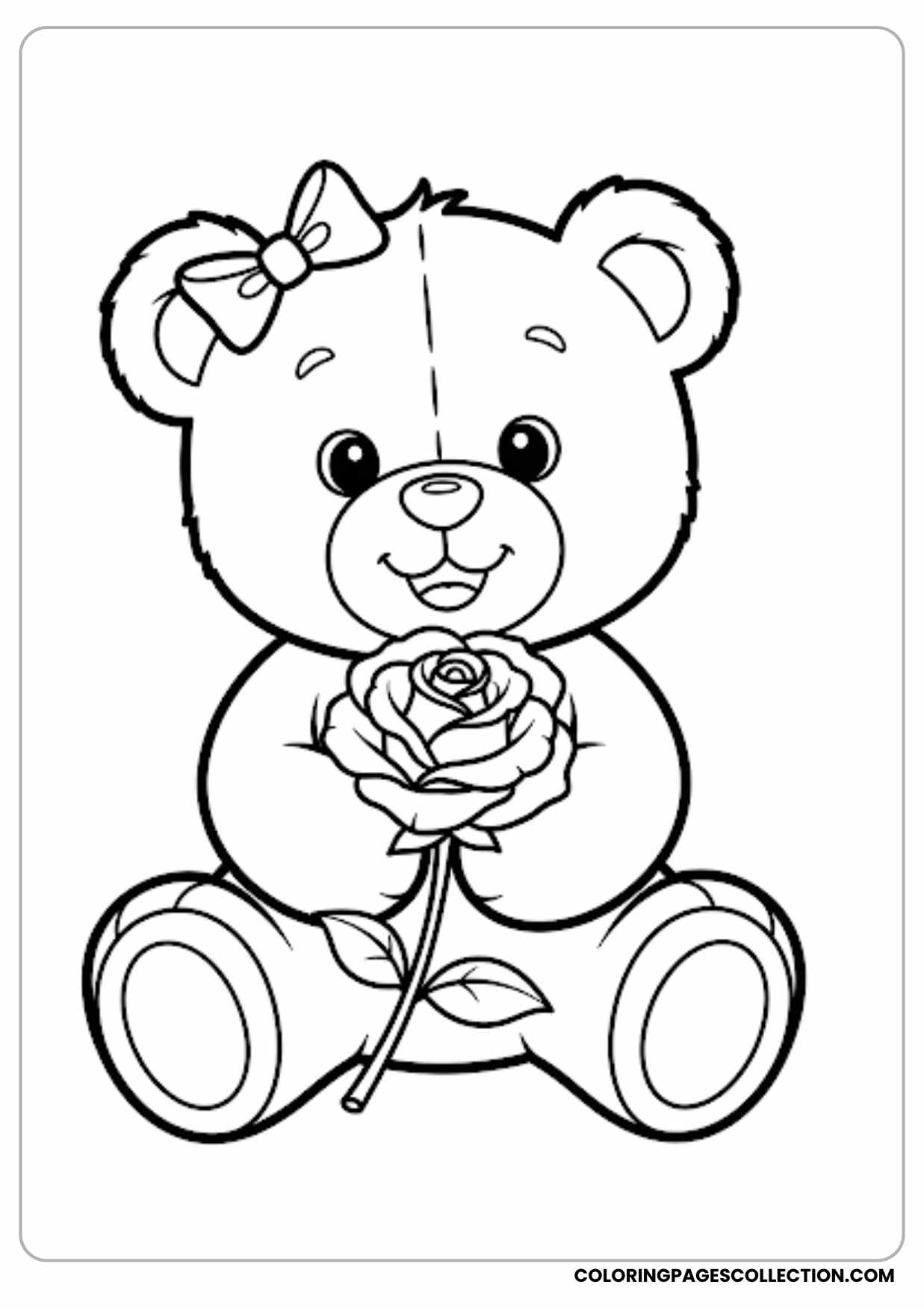 rose with fractal pattern coloring page