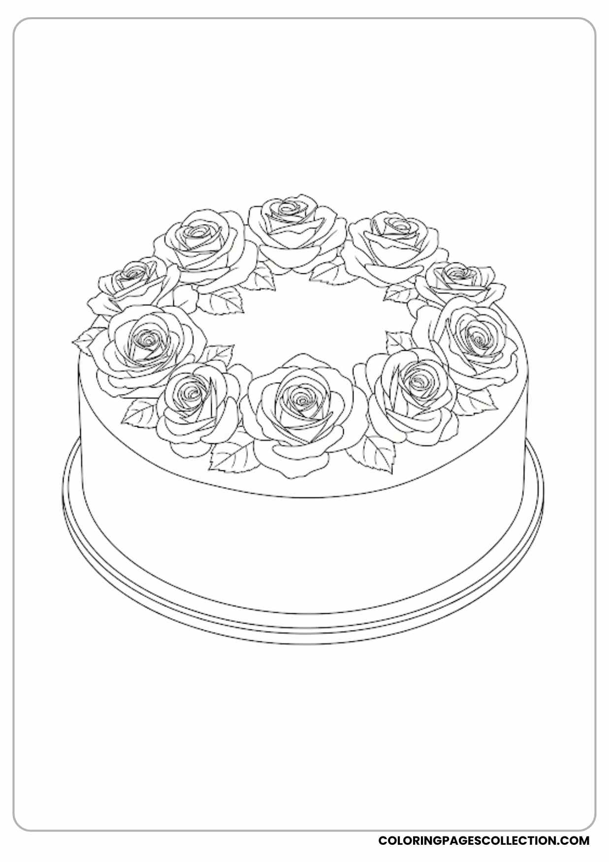 rose with filigree coloring page