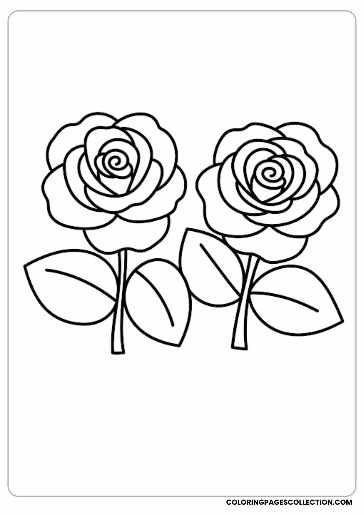 rose with sun coloring page
