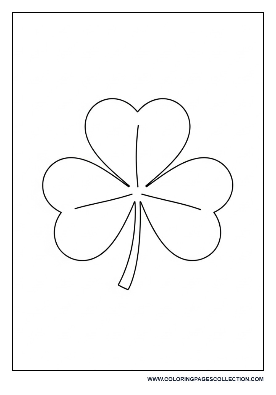Minimal Shamrock Line Art