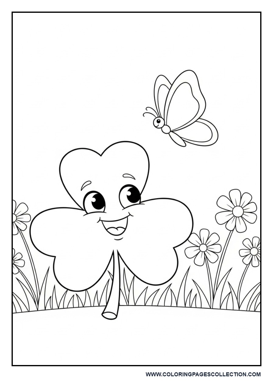 Shamrock with Butterfly