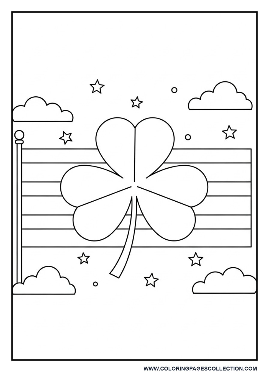 Shamrock with Irish Flag Elements