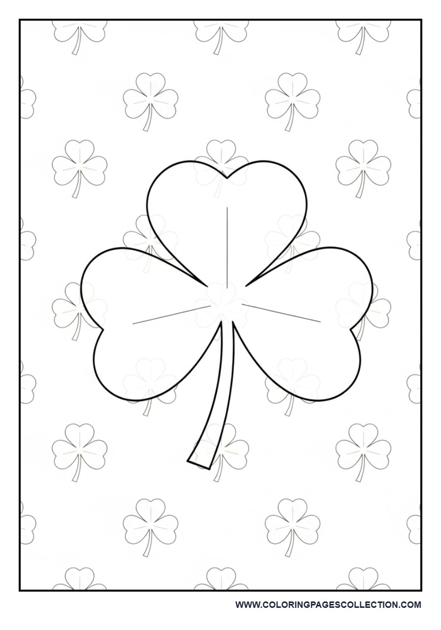 Shamrock with Repeating Background Pattern