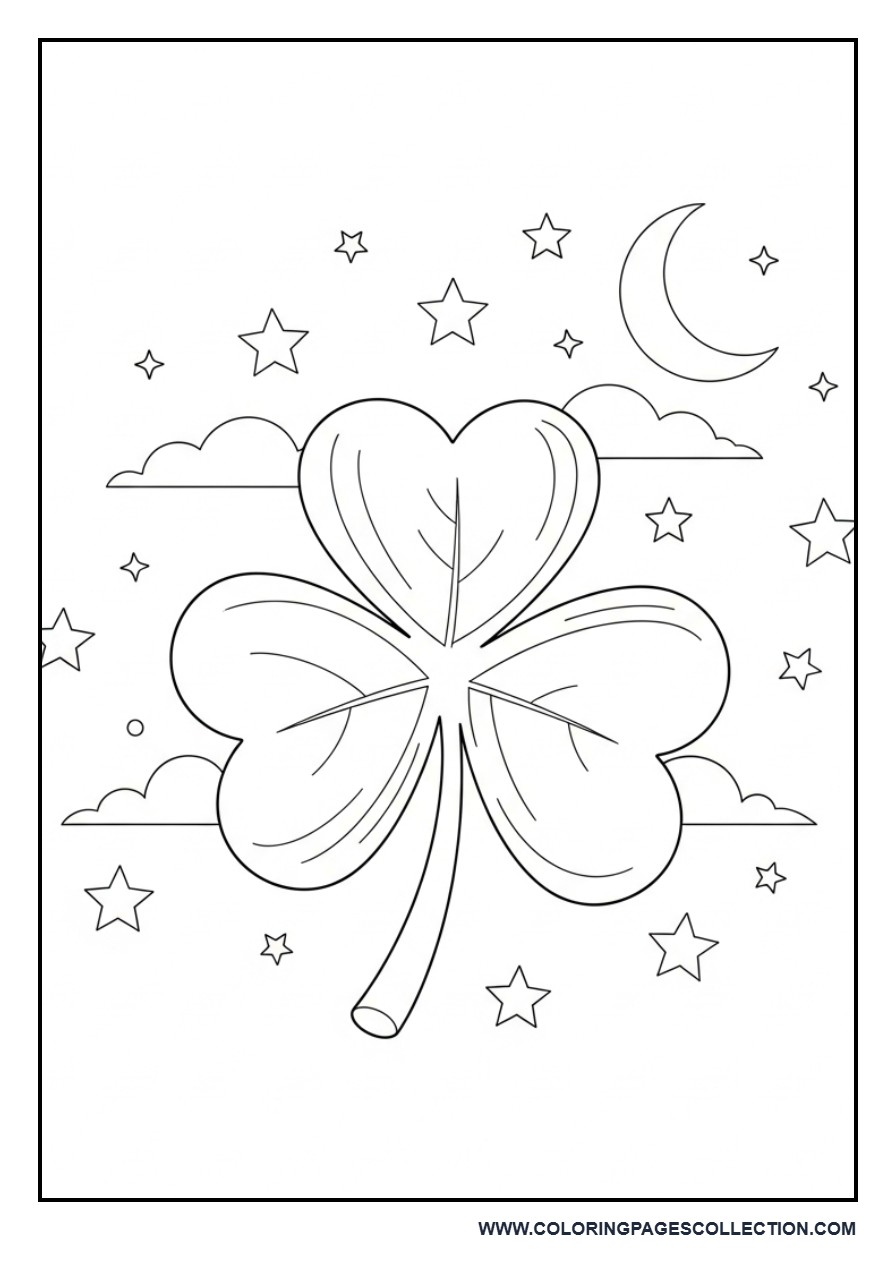 Shamrock with Stars Sky