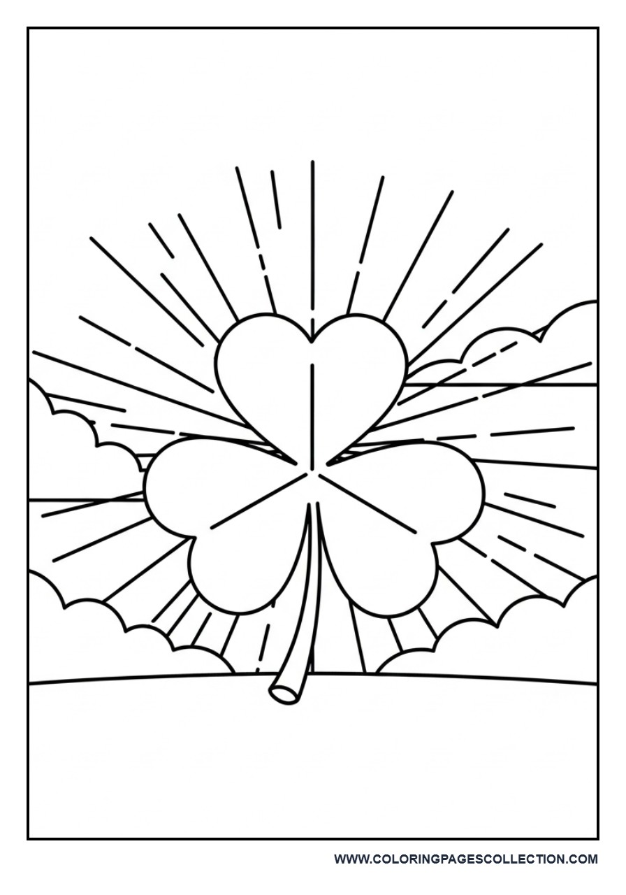 Shamrock with Sun Rays