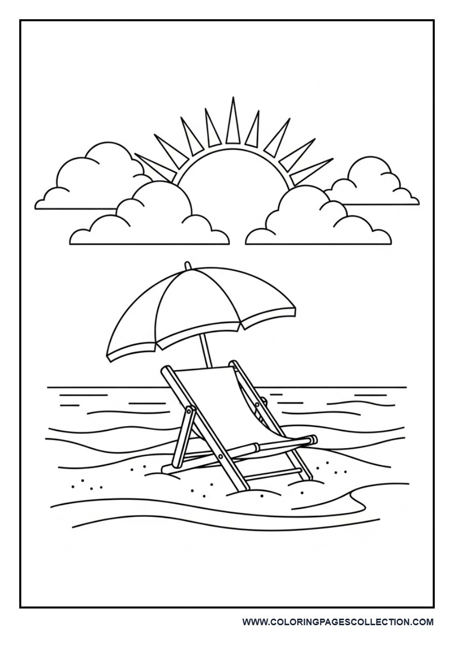 Beach Chair Relaxing Scene