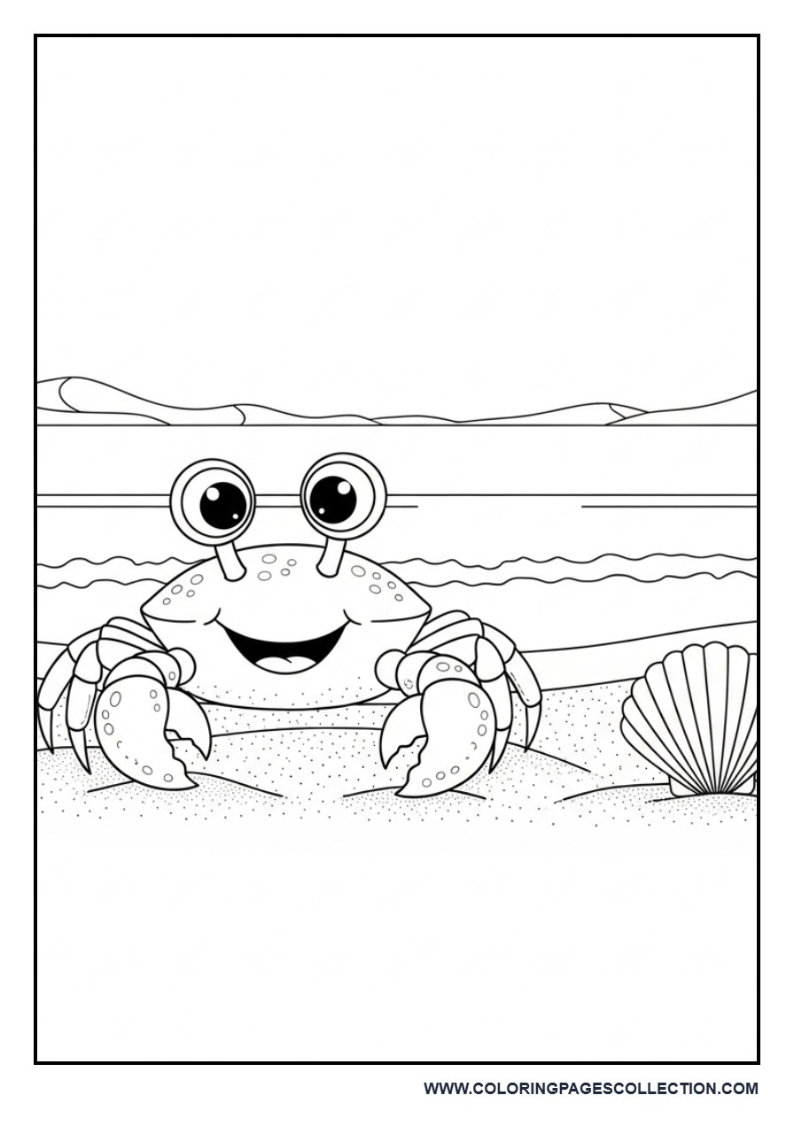 Cute Crab on Beach