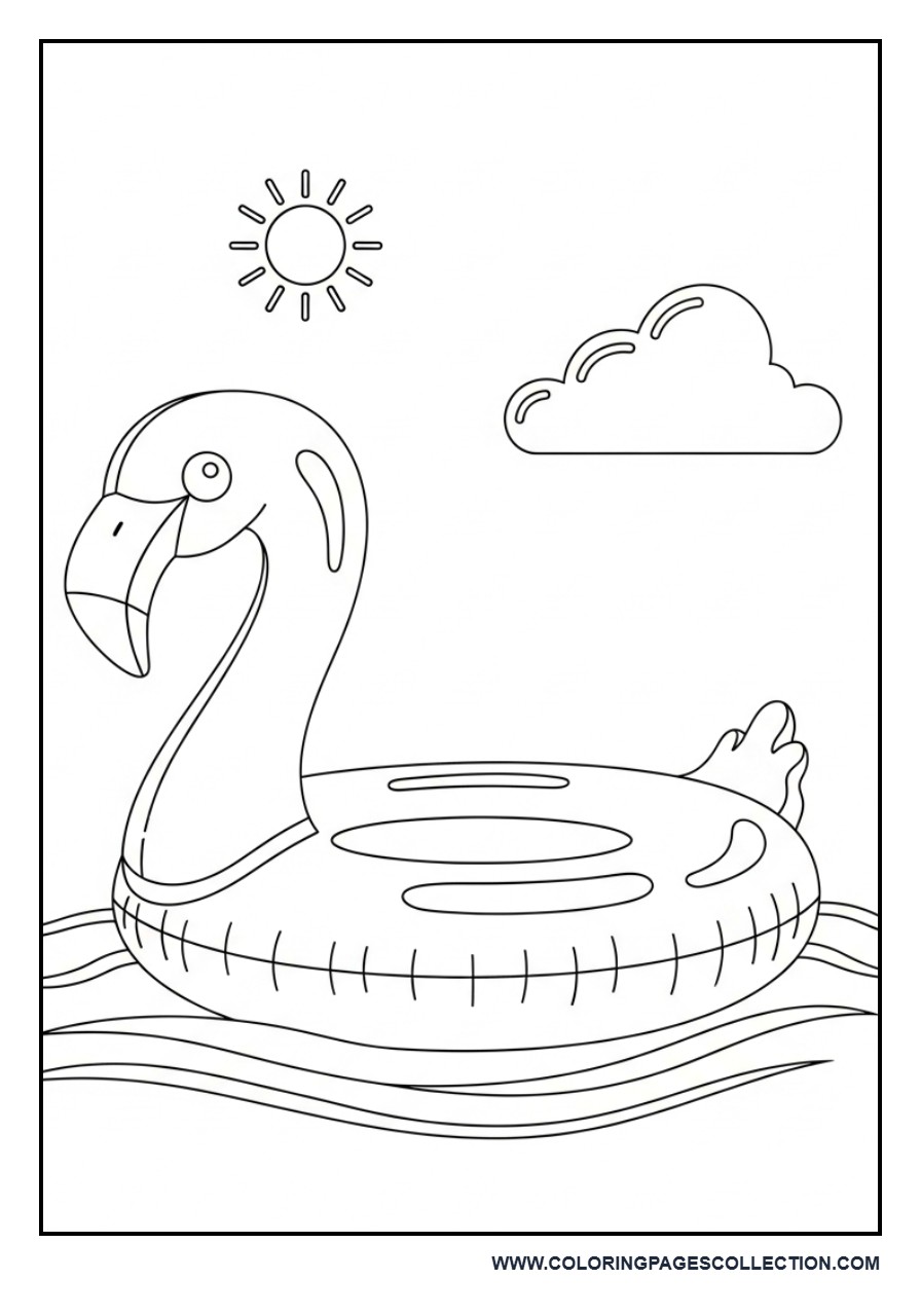 Flamingo Pool Float Scene