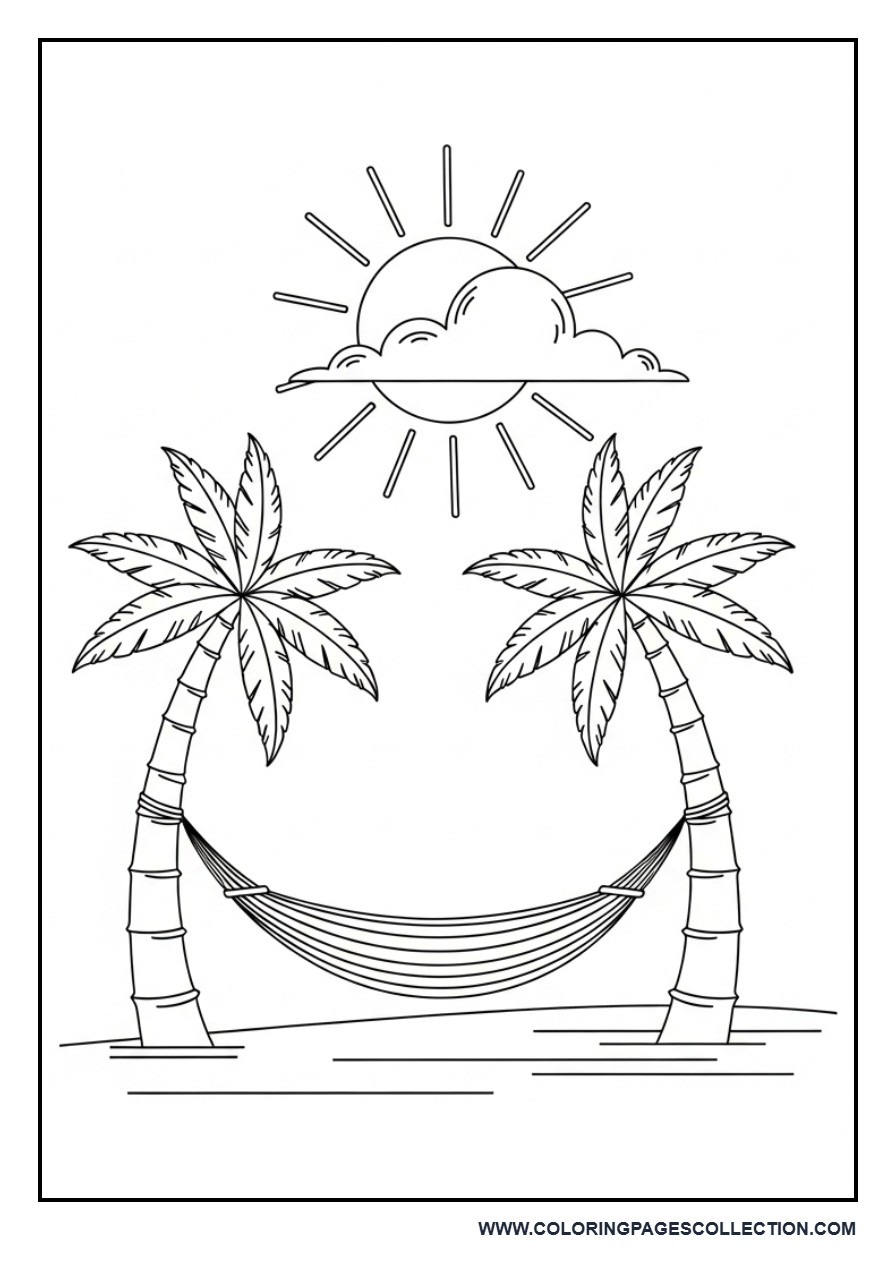 Hammock Between Palm Trees