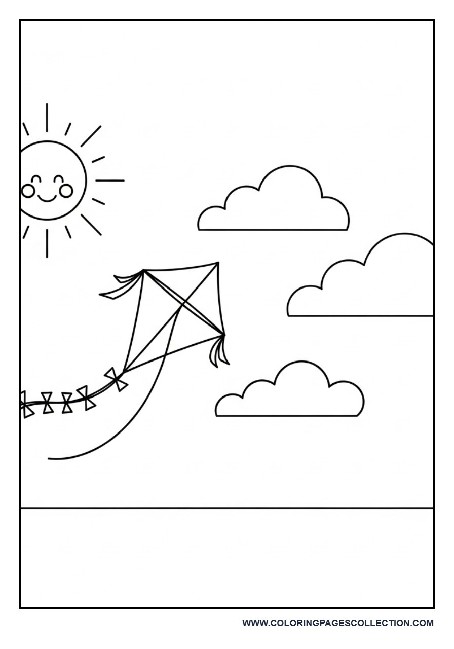 Kite Flying in Summer Sky