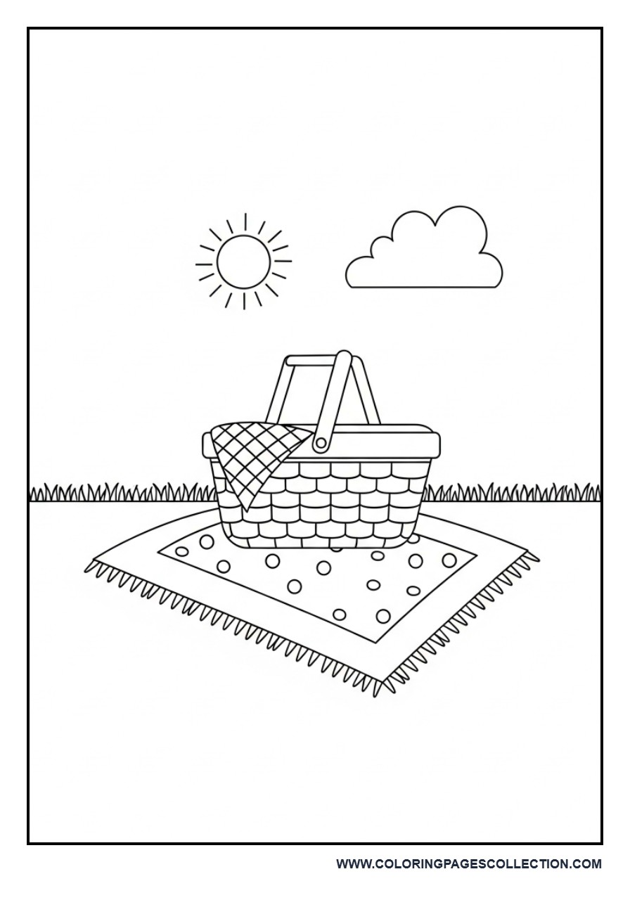 Picnic Basket Summer Scene