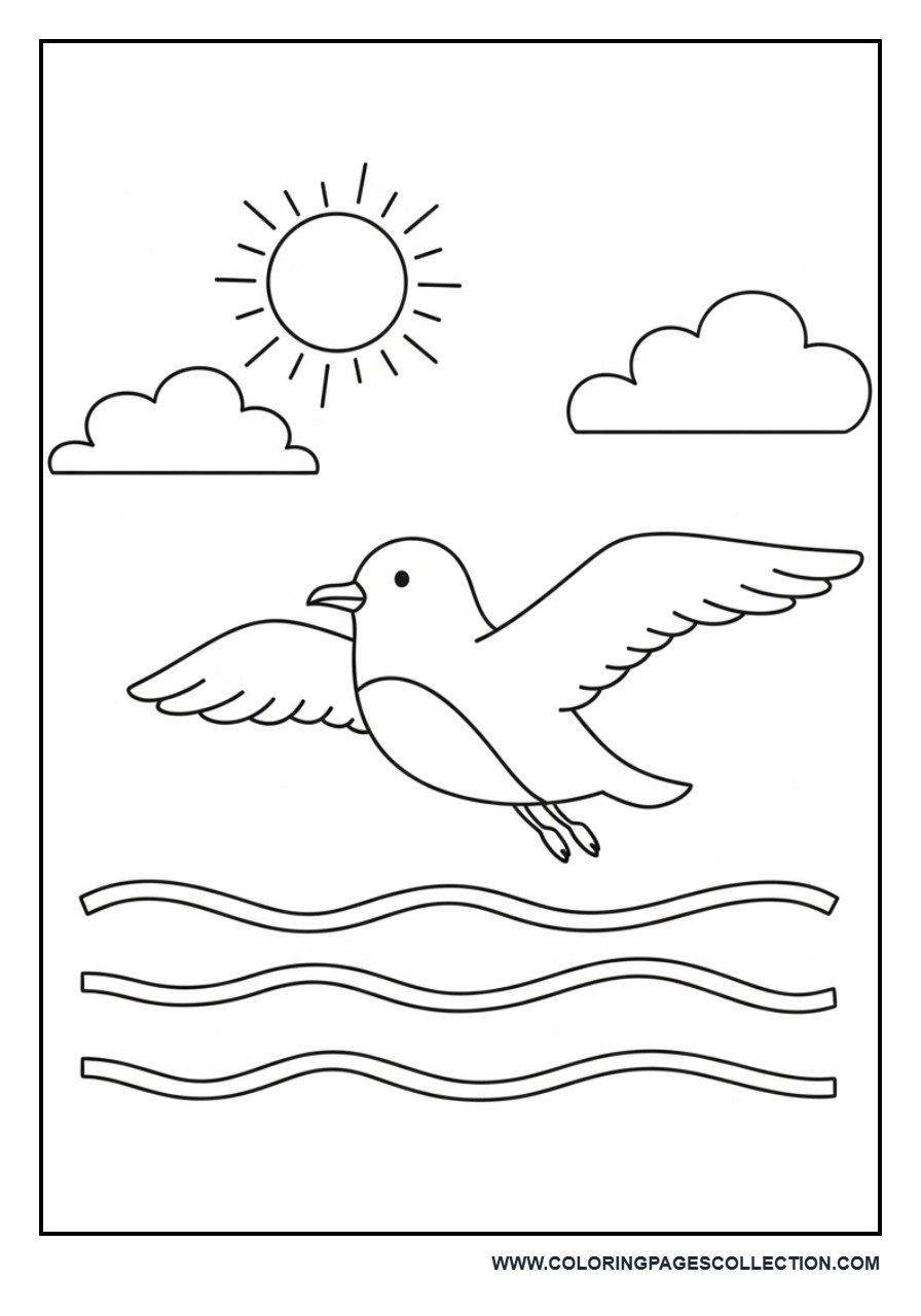 Seagull Flying Over Water