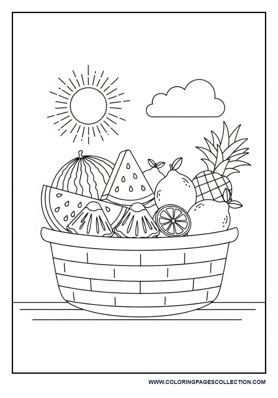 Summer Fruits Basket Scene