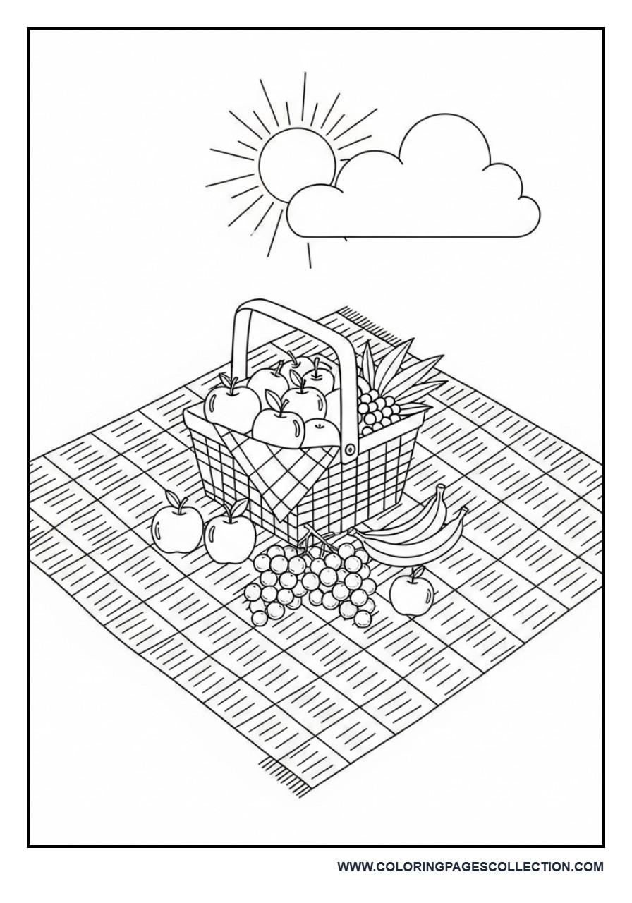 Summer Picnic Pattern Scene