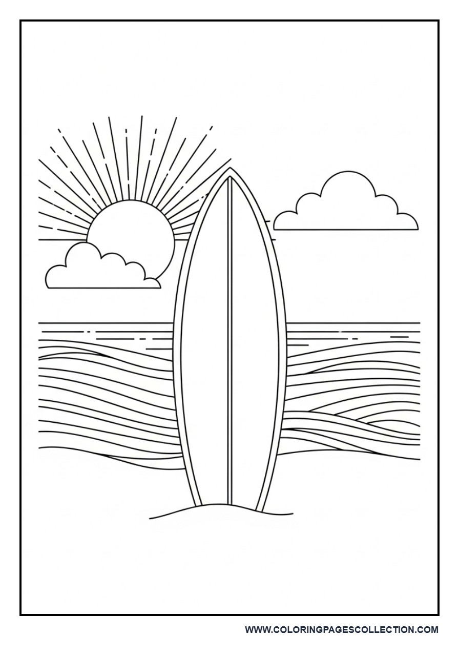 Surfboard on the Beach