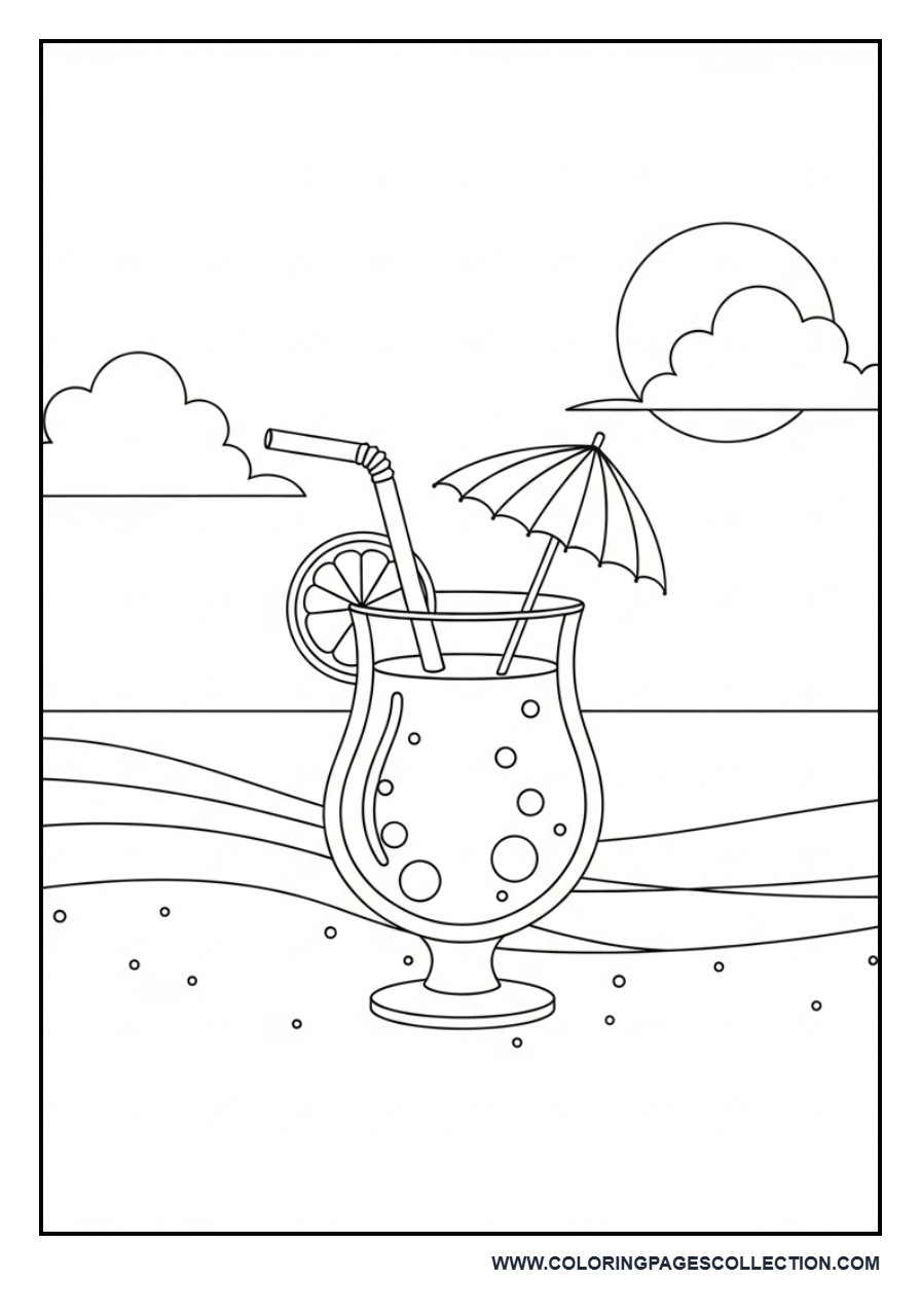 Tropical Drink on Beach