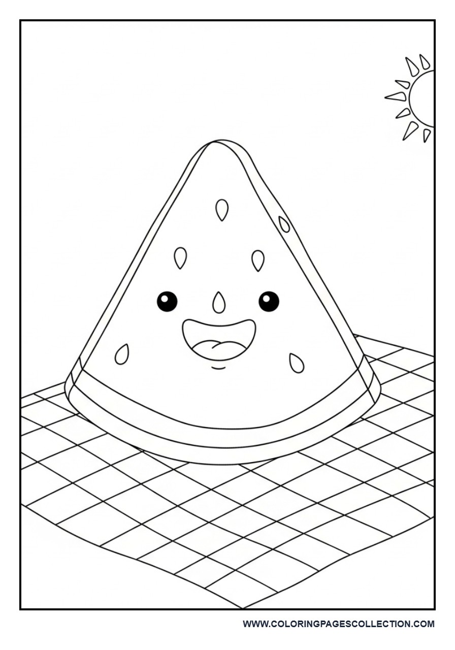 Watermelon Picnic Scene