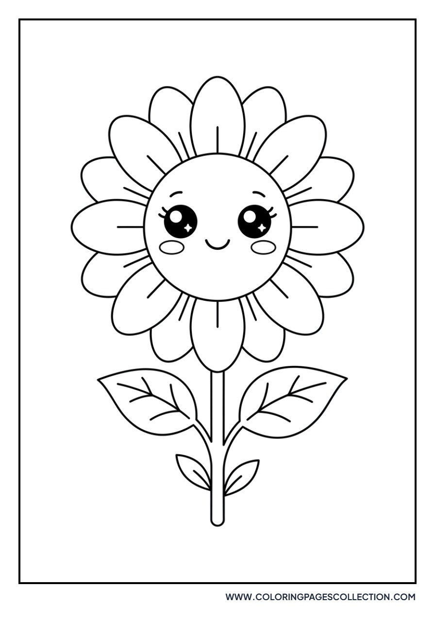 Kawaii Sunflower with Eyes