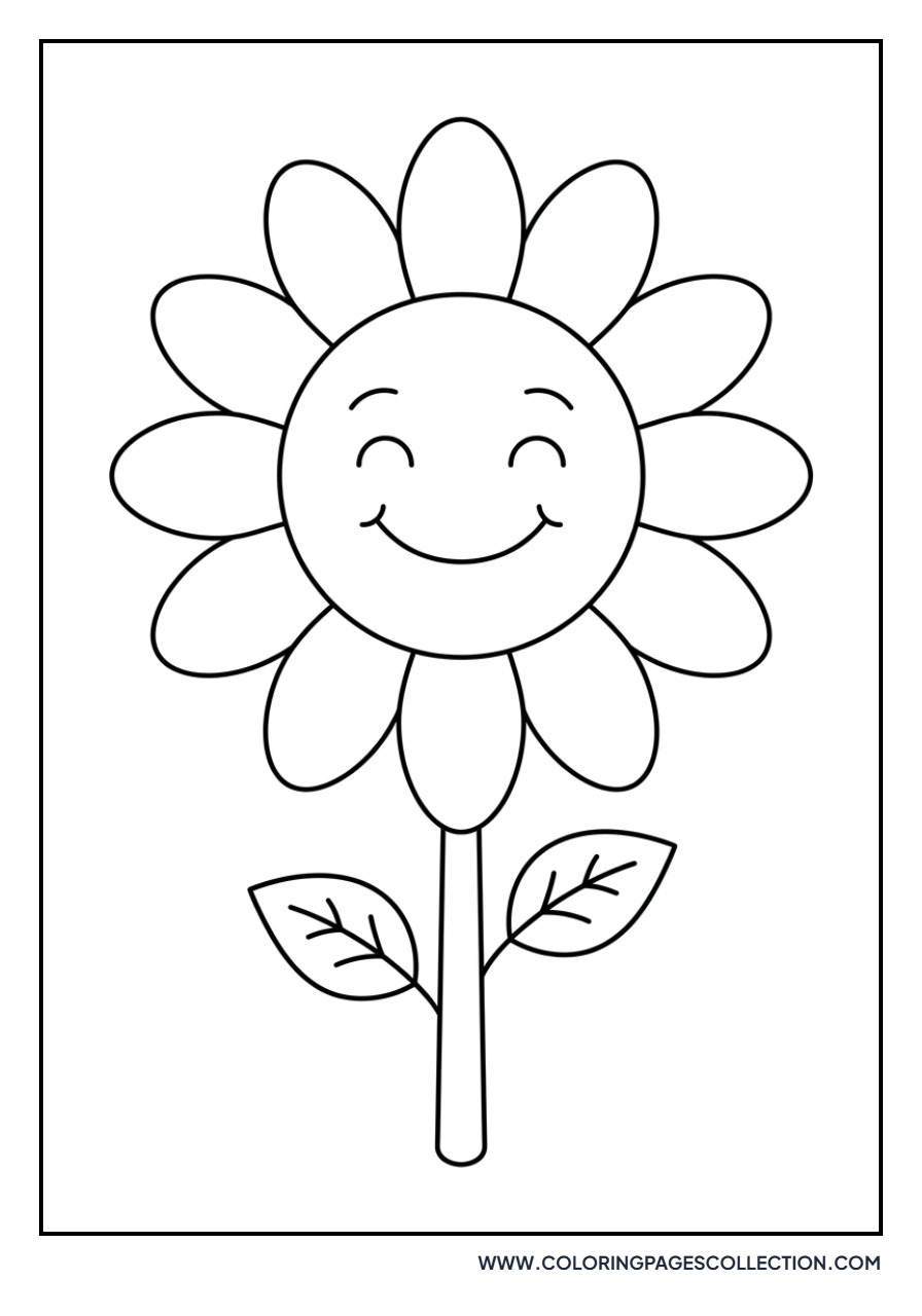 Smiling Cartoon Sunflower