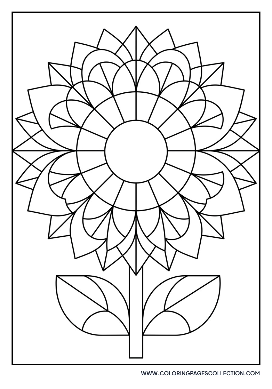 Stylized Art Deco Sunflower