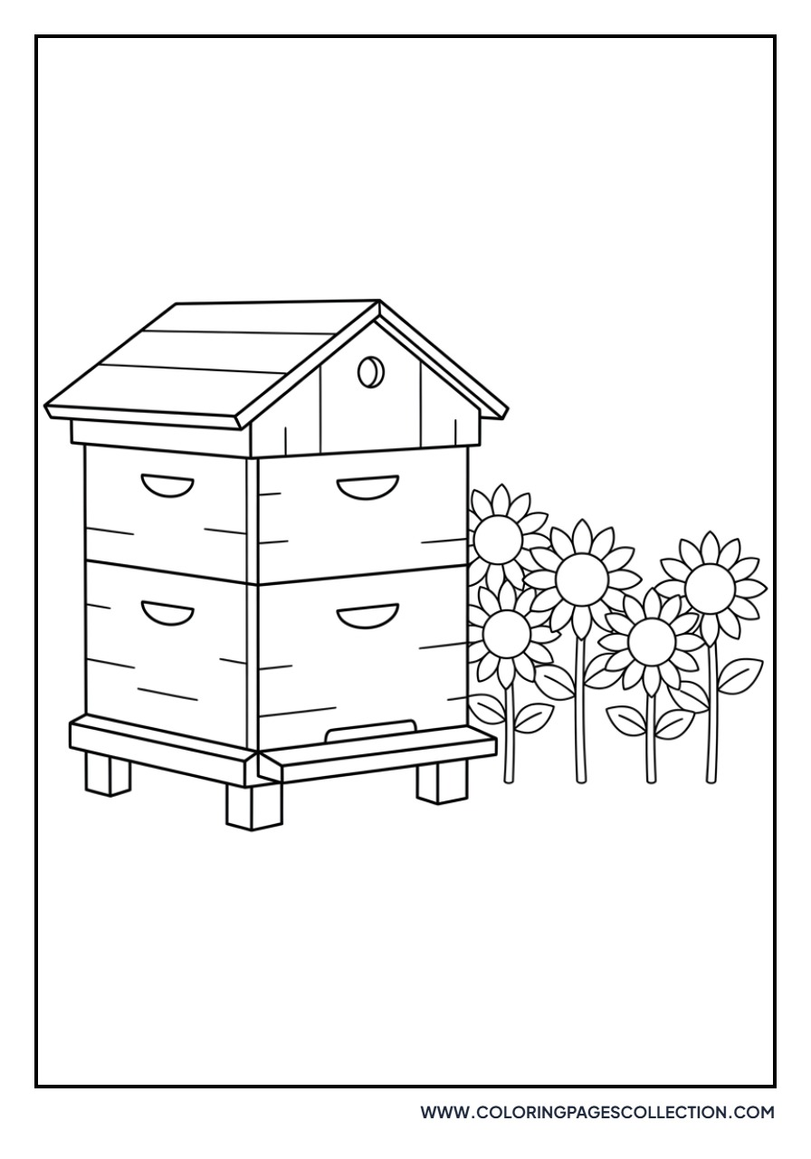 Sunflower and Beehive