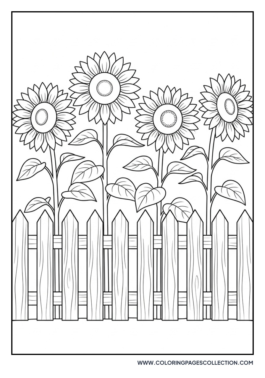 Sunflower and Garden Fence