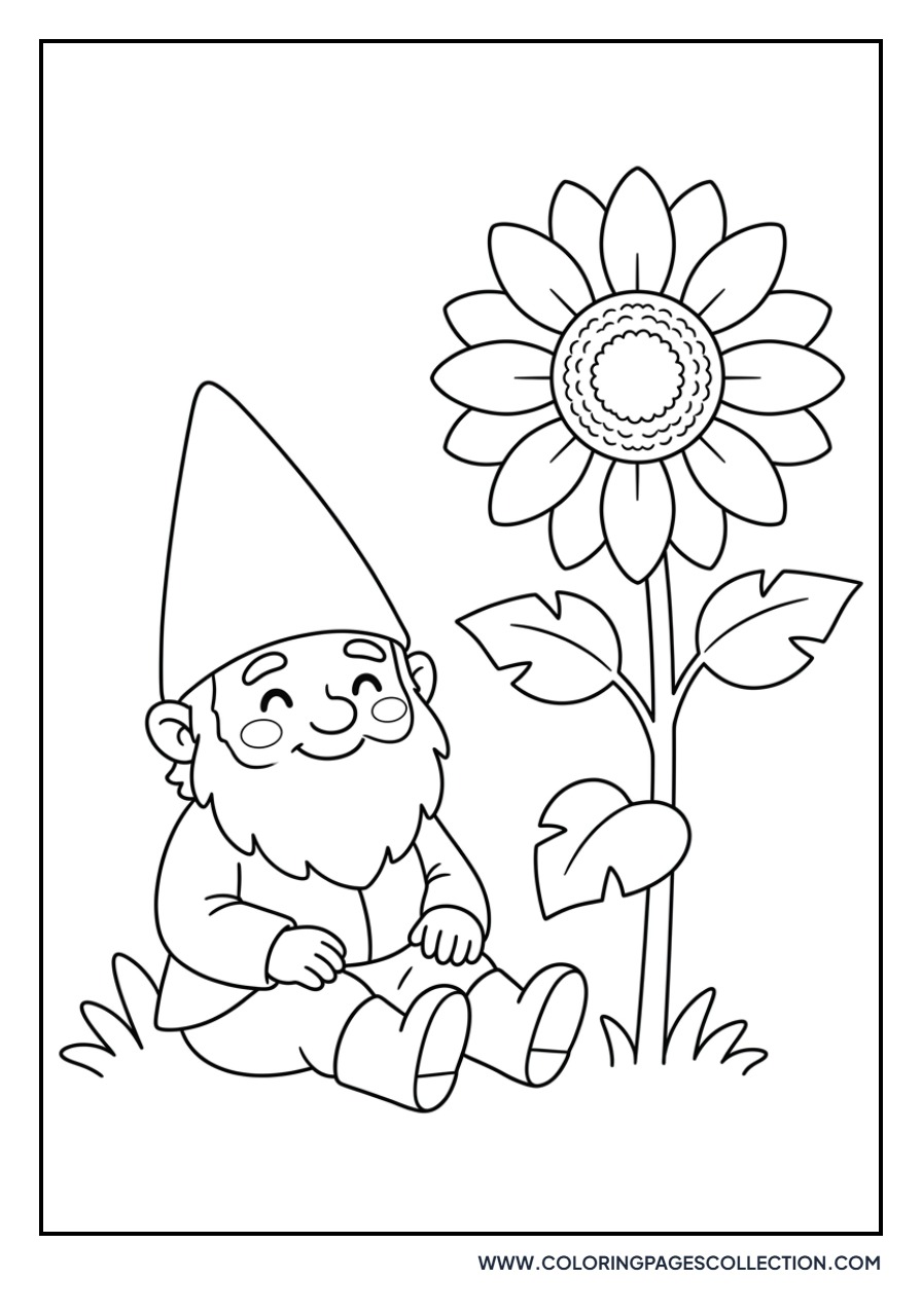 Sunflower and Garden Gnomes