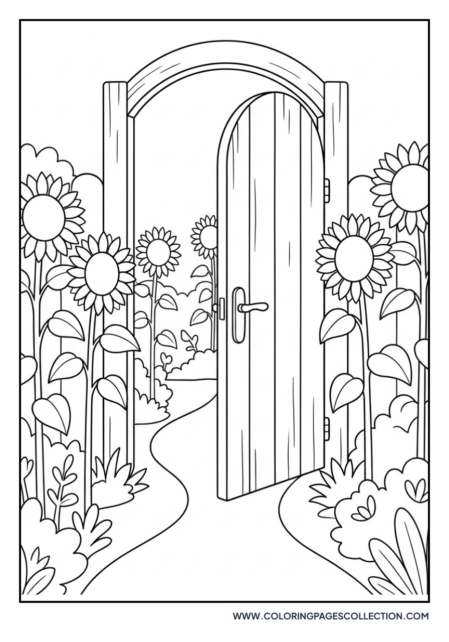 Sunflower and Picket Gate
