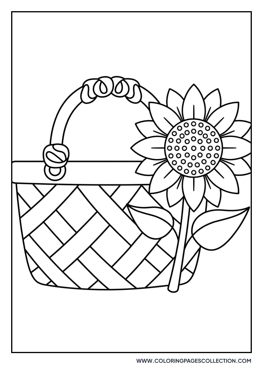 Sunflower and Picnic Basket
