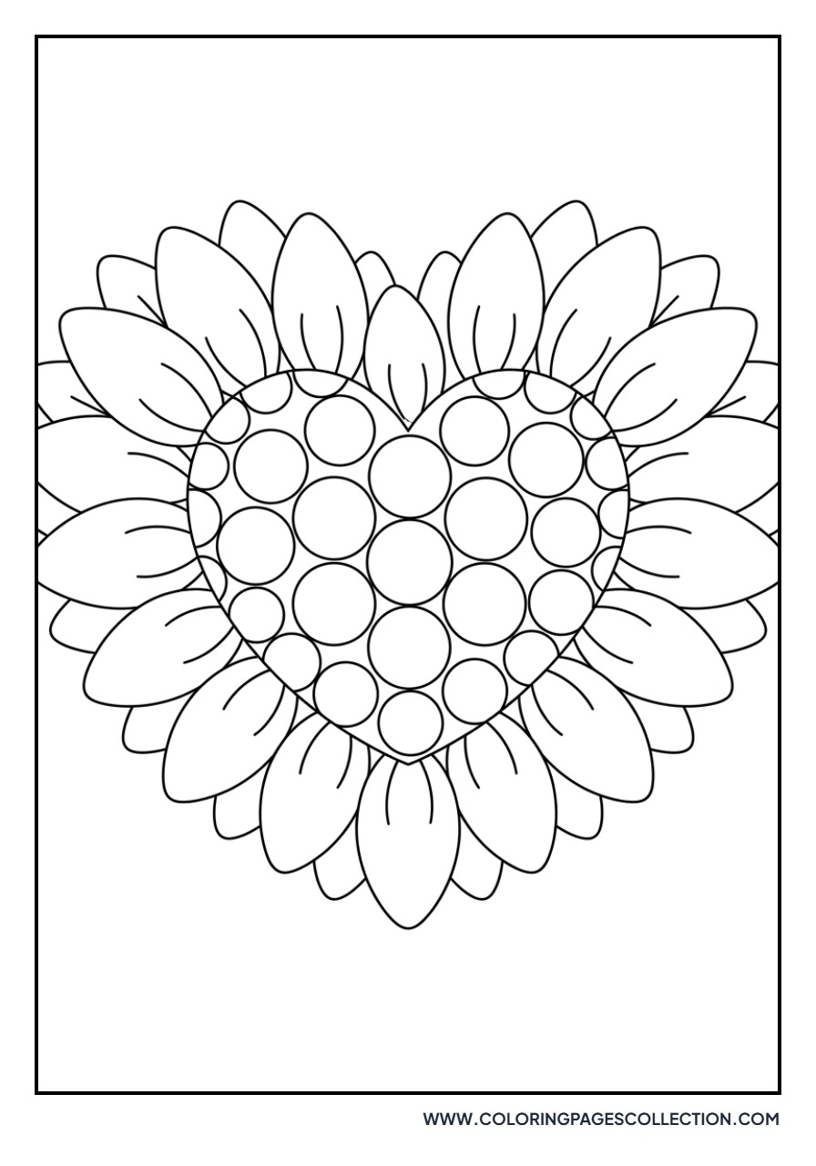 Sunflower Heart Shape